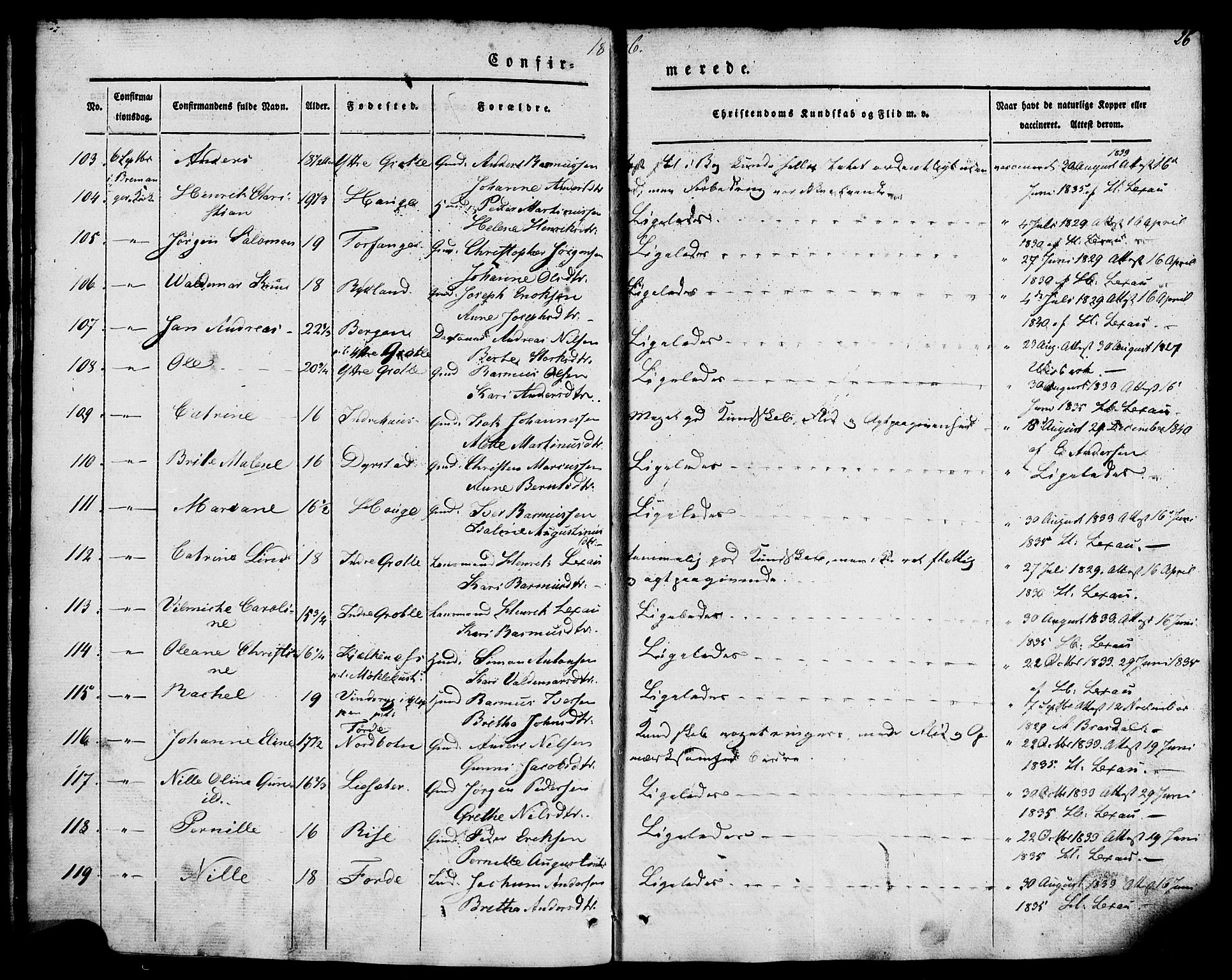 Kinn sokneprestembete, SAB/A-80801/H/Haa/Haaa/L0007: Parish register (official) no. A 7, 1841-1858, p. 26