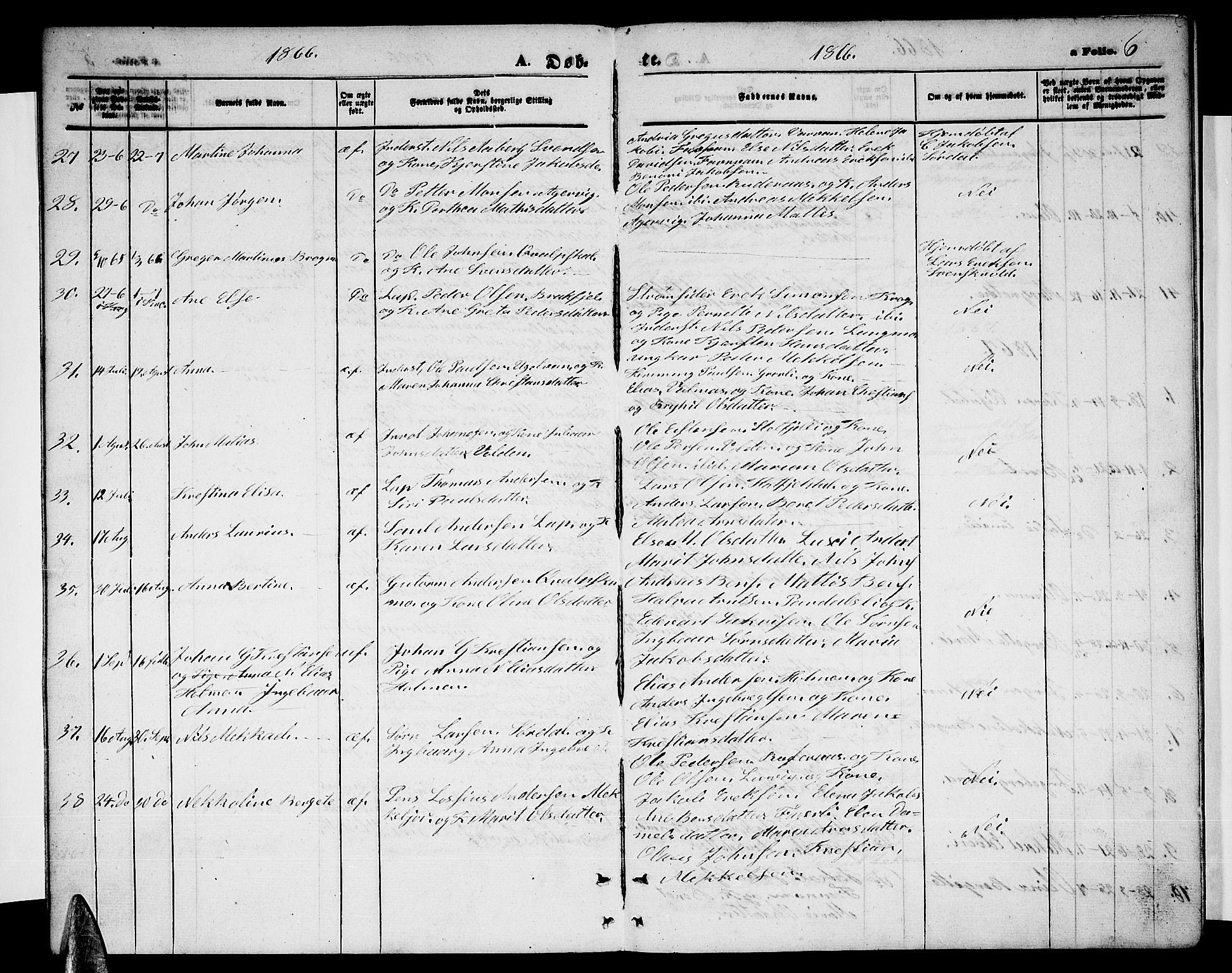 Ministerialprotokoller, klokkerbøker og fødselsregistre - Nordland, AV/SAT-A-1459/823/L0329: Parish register (copy) no. 823C01, 1865-1878, p. 6