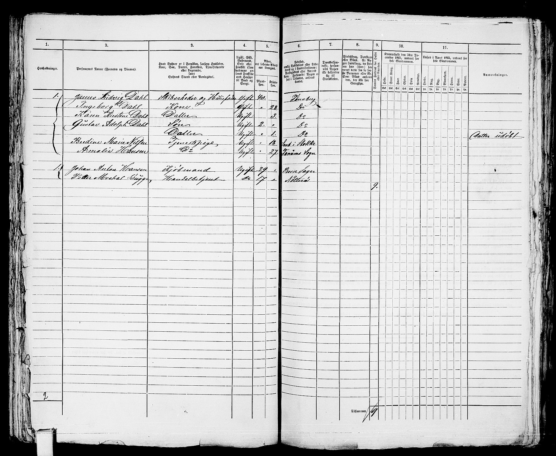 RA, 1865 census for Tønsberg, 1865, p. 439