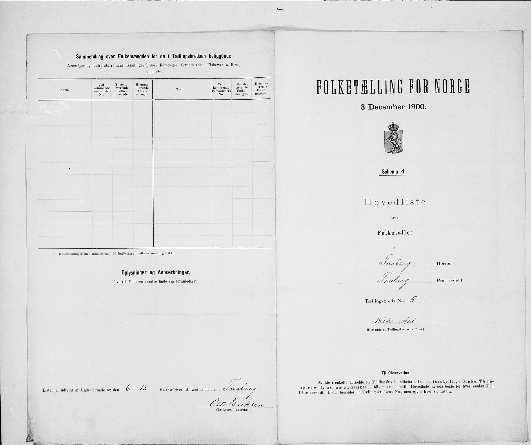 SAH, 1900 census for Fåberg, 1900, p. 40
