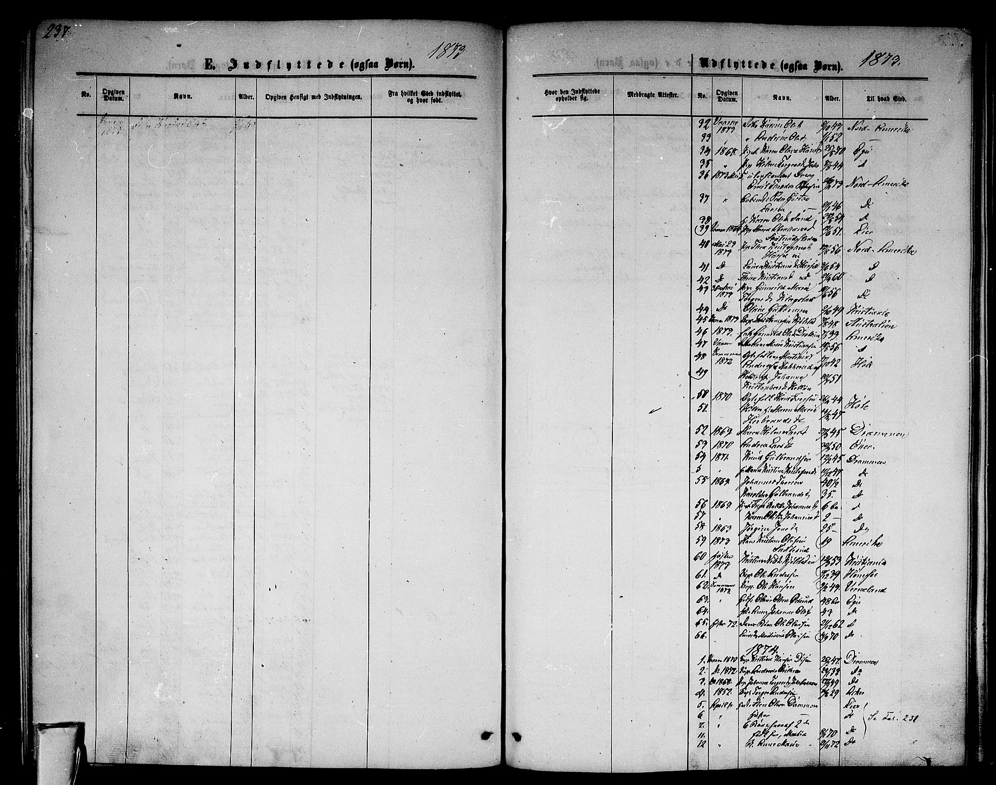 Modum kirkebøker, SAKO/A-234/G/Ga/L0007: Parish register (copy) no. I 7, 1869-1878, p. 237