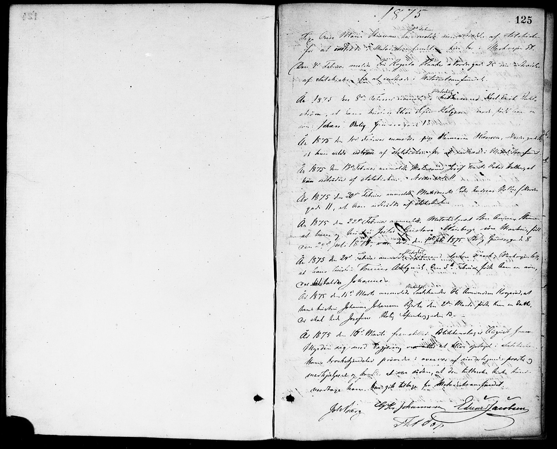 Paulus prestekontor Kirkebøker, SAO/A-10871/F/Fa/L0002: Parish register (official) no. 2, 1875-1878, p. 125