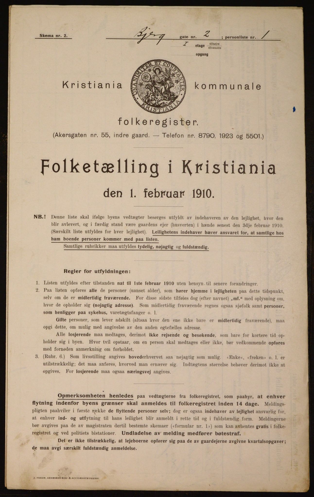 OBA, Municipal Census 1910 for Kristiania, 1910, p. 5263