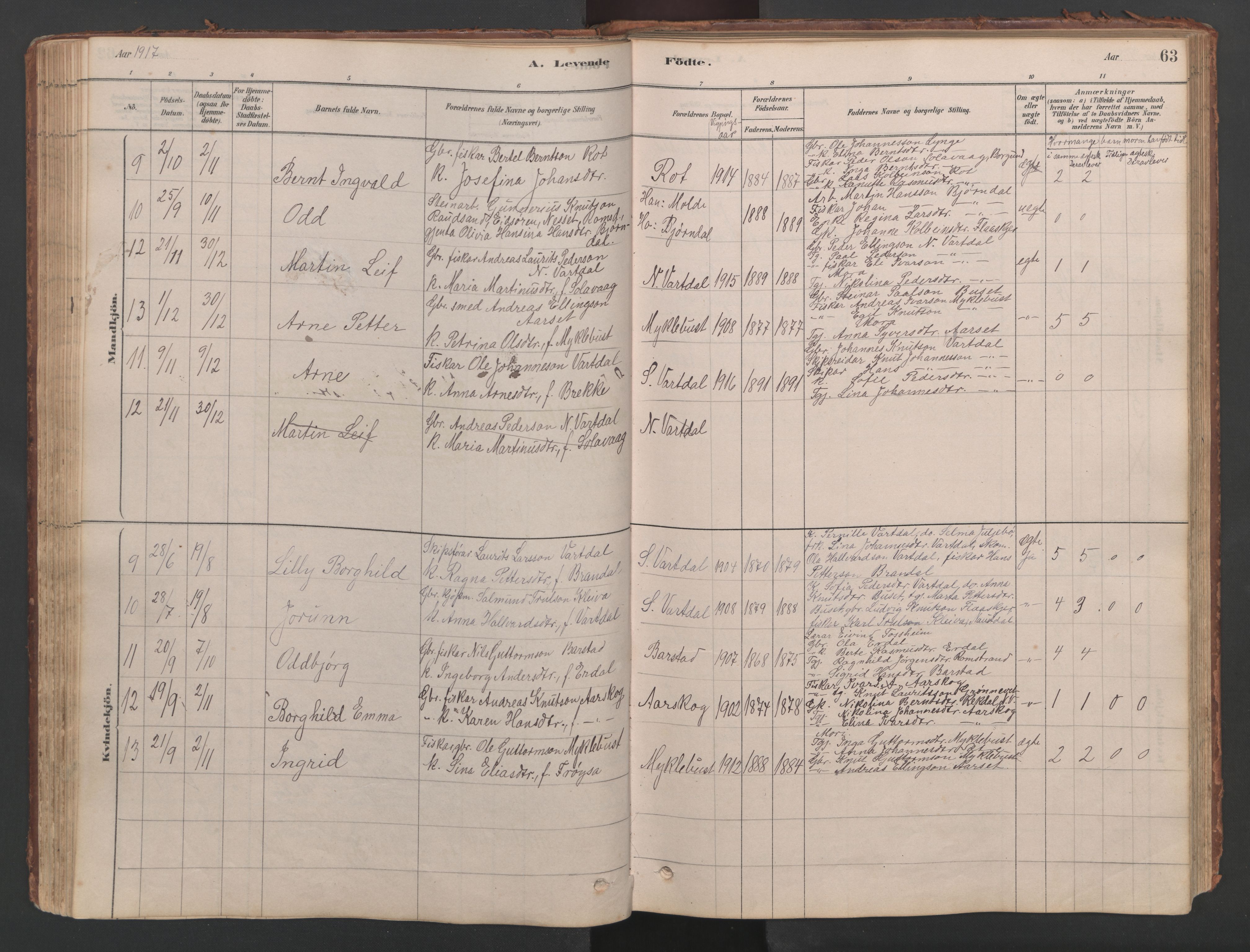 Ministerialprotokoller, klokkerbøker og fødselsregistre - Møre og Romsdal, SAT/A-1454/514/L0201: Parish register (copy) no. 514C01, 1878-1919, p. 63