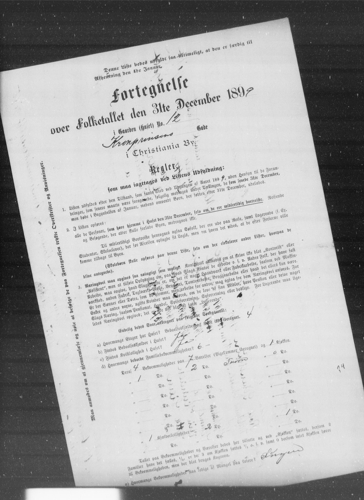 OBA, Municipal Census 1899 for Kristiania, 1899, p. 7137