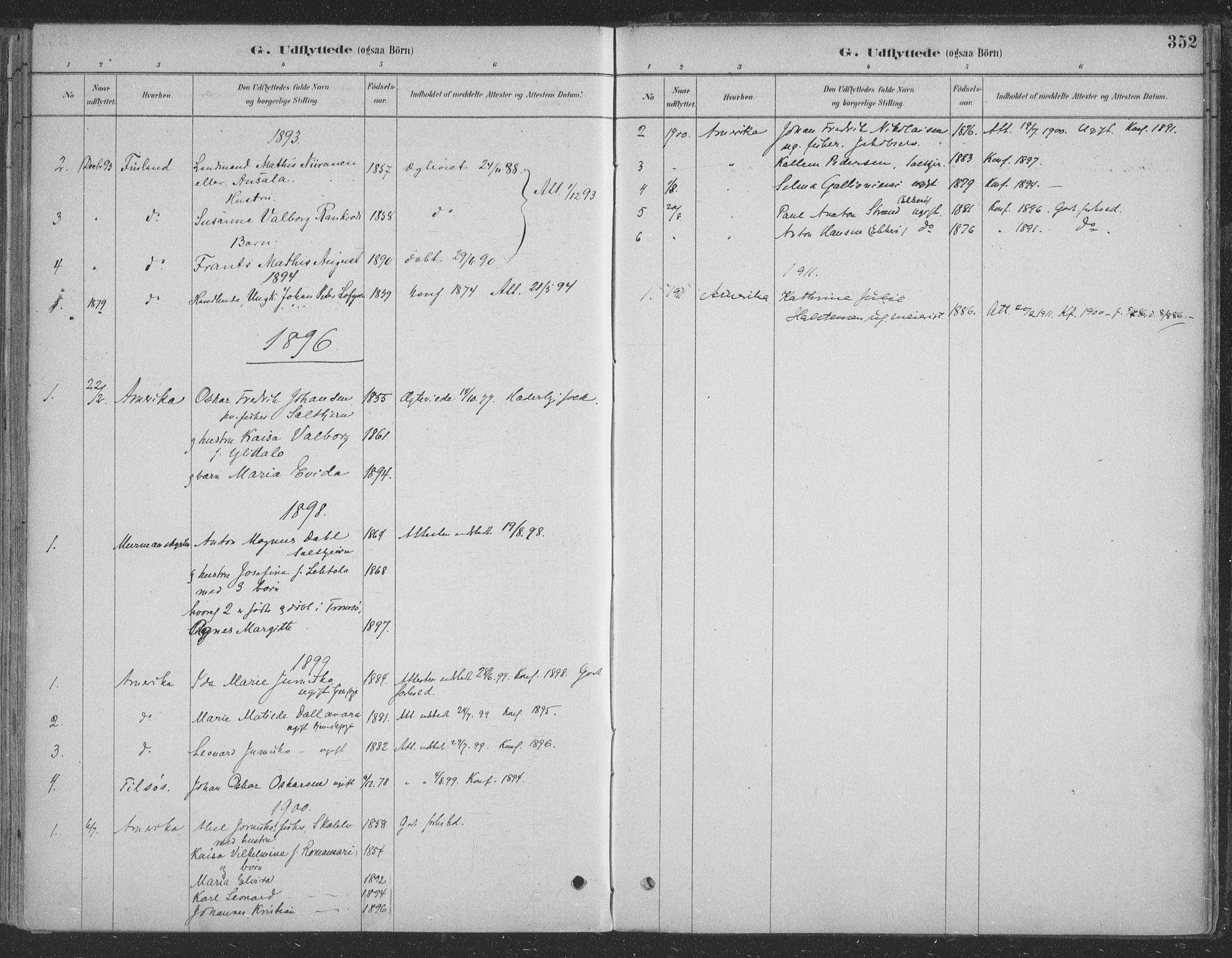 Vadsø sokneprestkontor, AV/SATØ-S-1325/H/Ha/L0009kirke: Parish register (official) no. 9, 1881-1917, p. 352