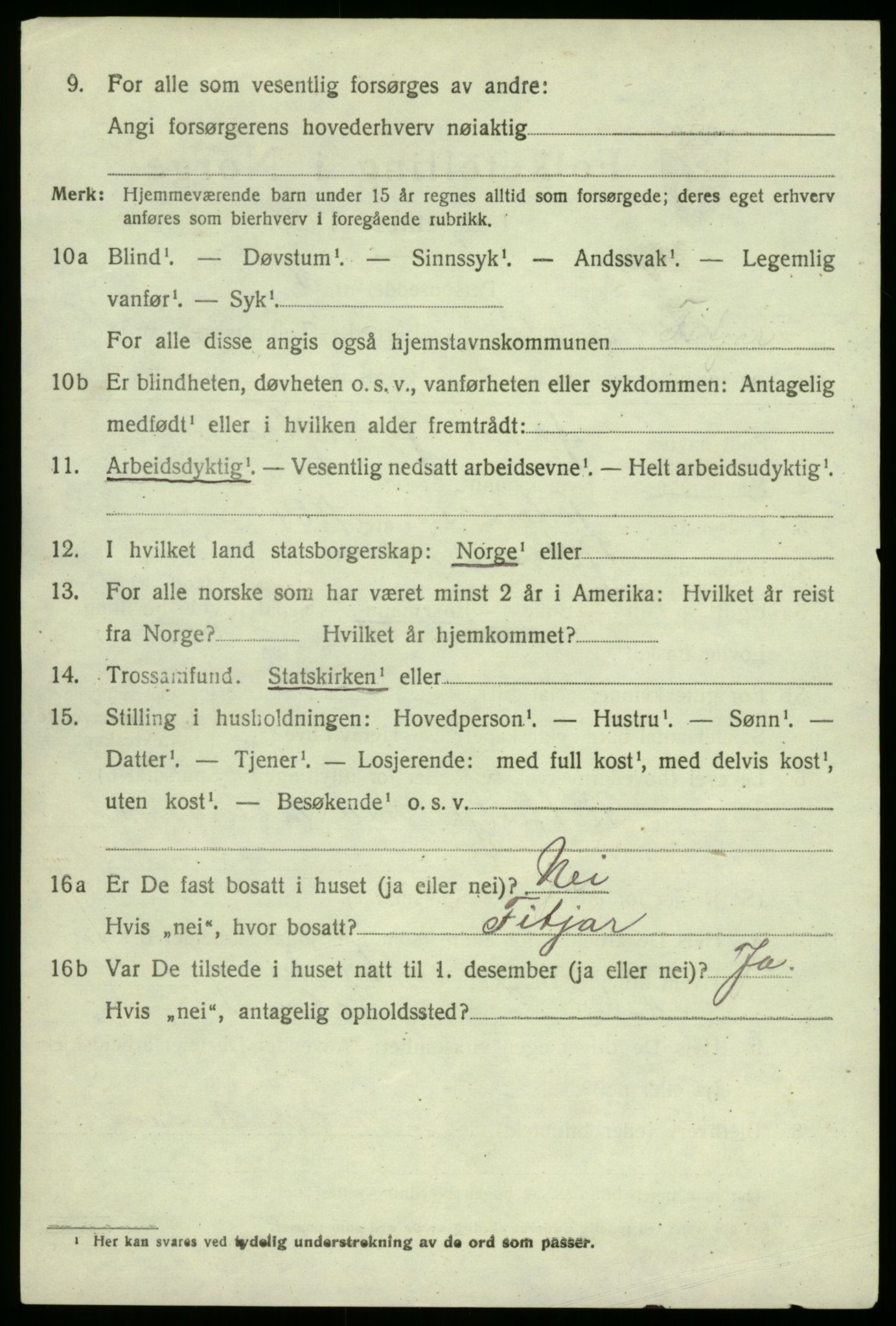 SAB, 1920 census for Austevoll, 1920, p. 905