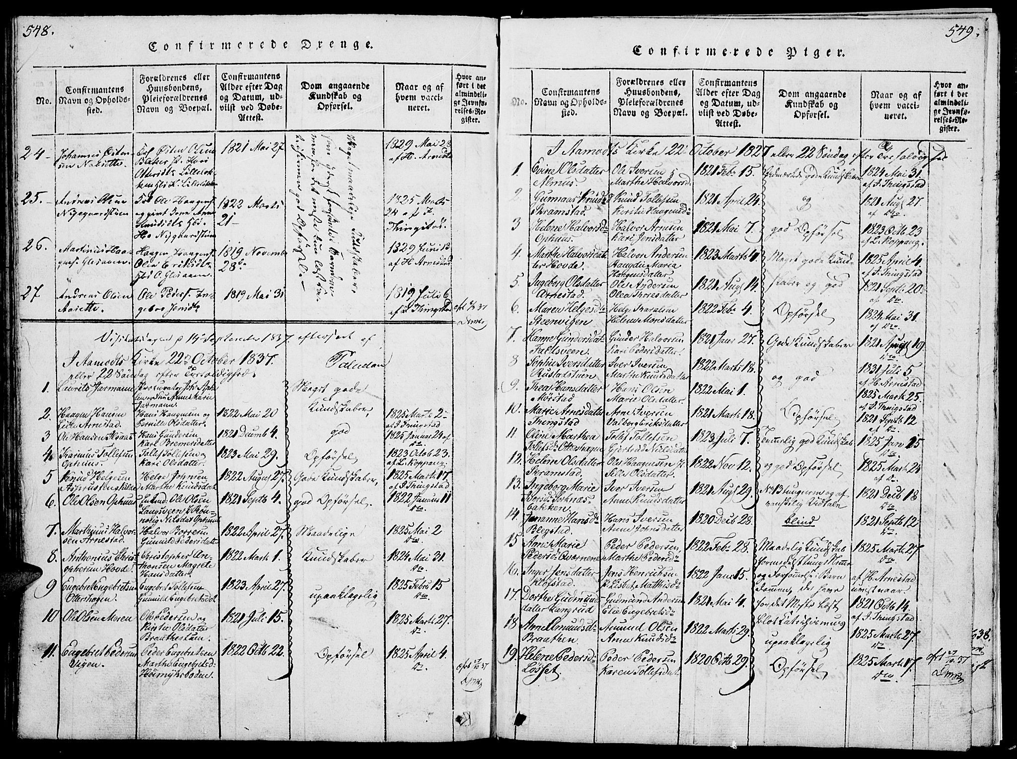 Åmot prestekontor, Hedmark, SAH/PREST-056/H/Ha/Hab/L0001: Parish register (copy) no. 1, 1815-1847, p. 548-549
