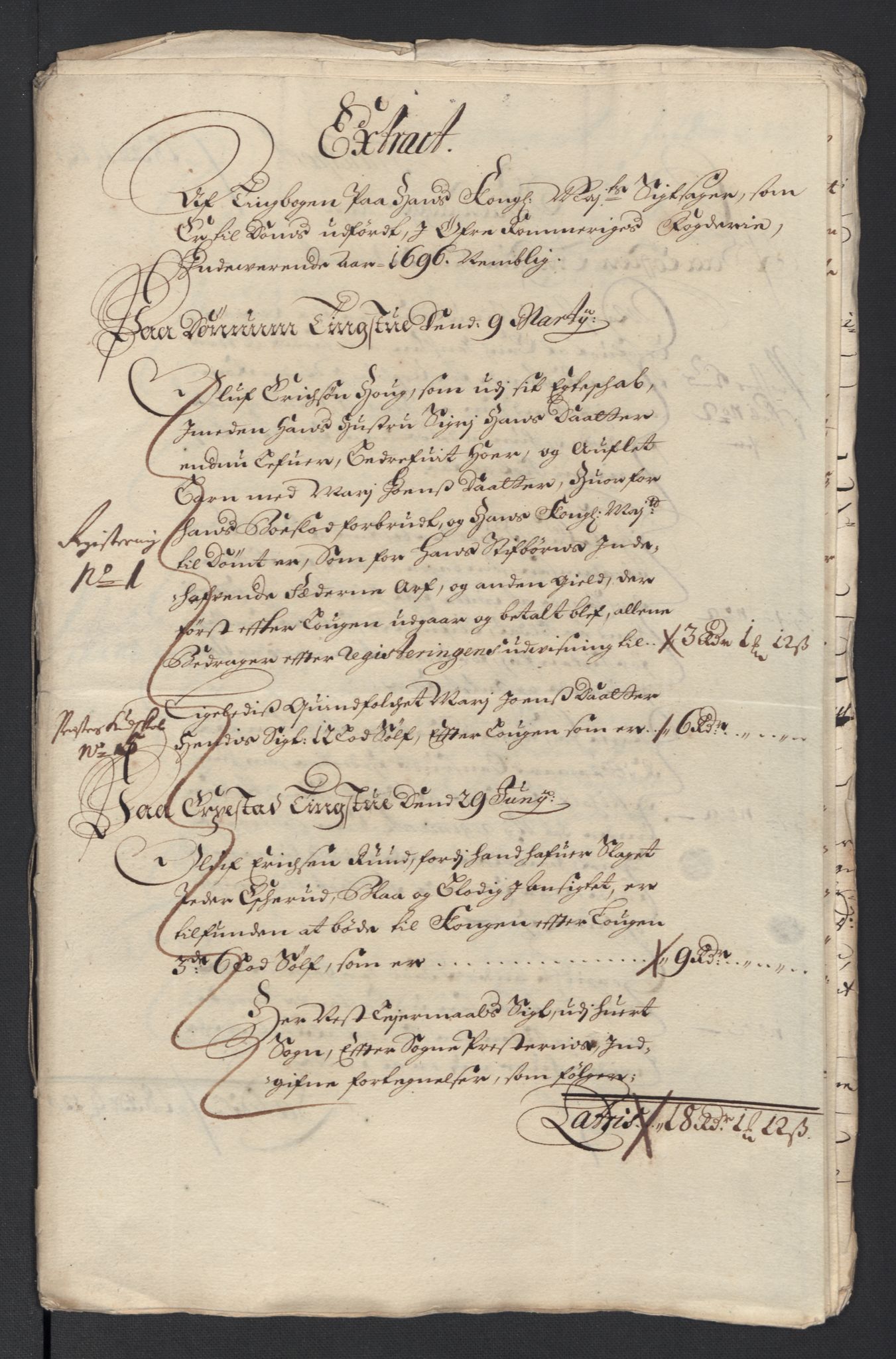Rentekammeret inntil 1814, Reviderte regnskaper, Fogderegnskap, RA/EA-4092/R12/L0708: Fogderegnskap Øvre Romerike, 1696, p. 62