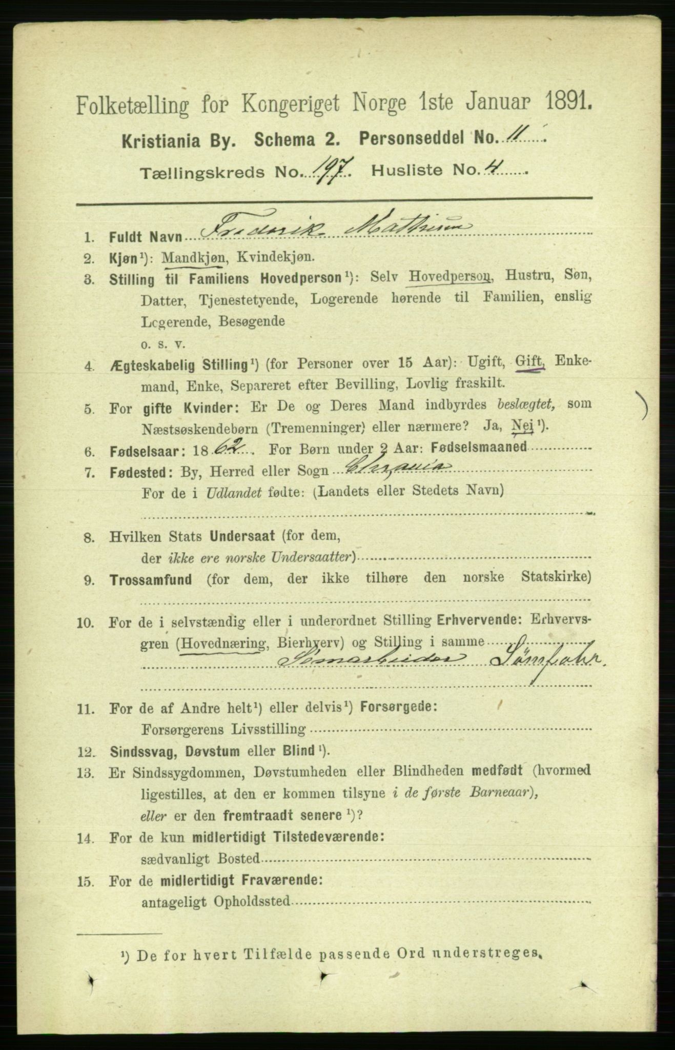 RA, 1891 census for 0301 Kristiania, 1891, p. 118878