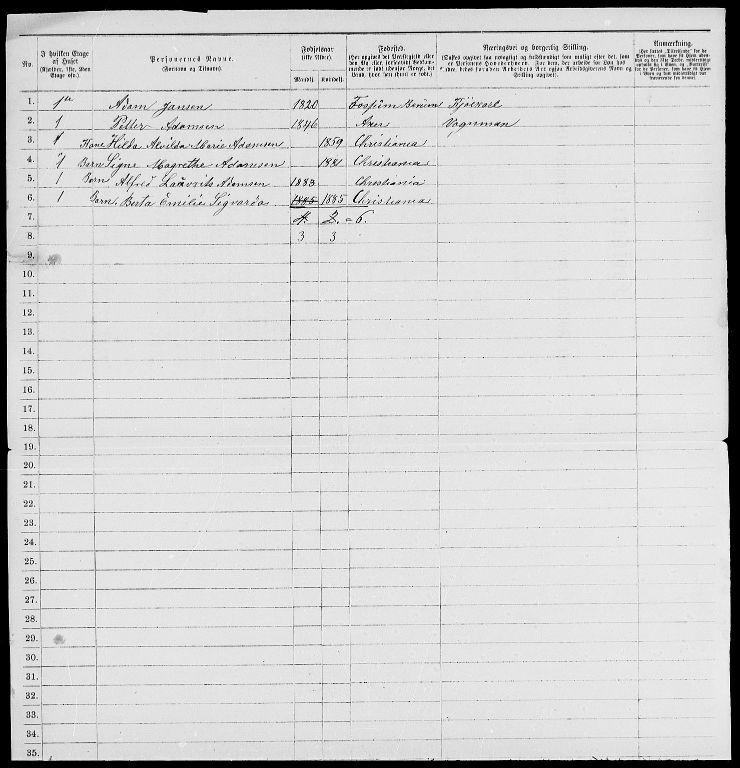 RA, 1885 census for 0301 Kristiania, 1885, p. 4607