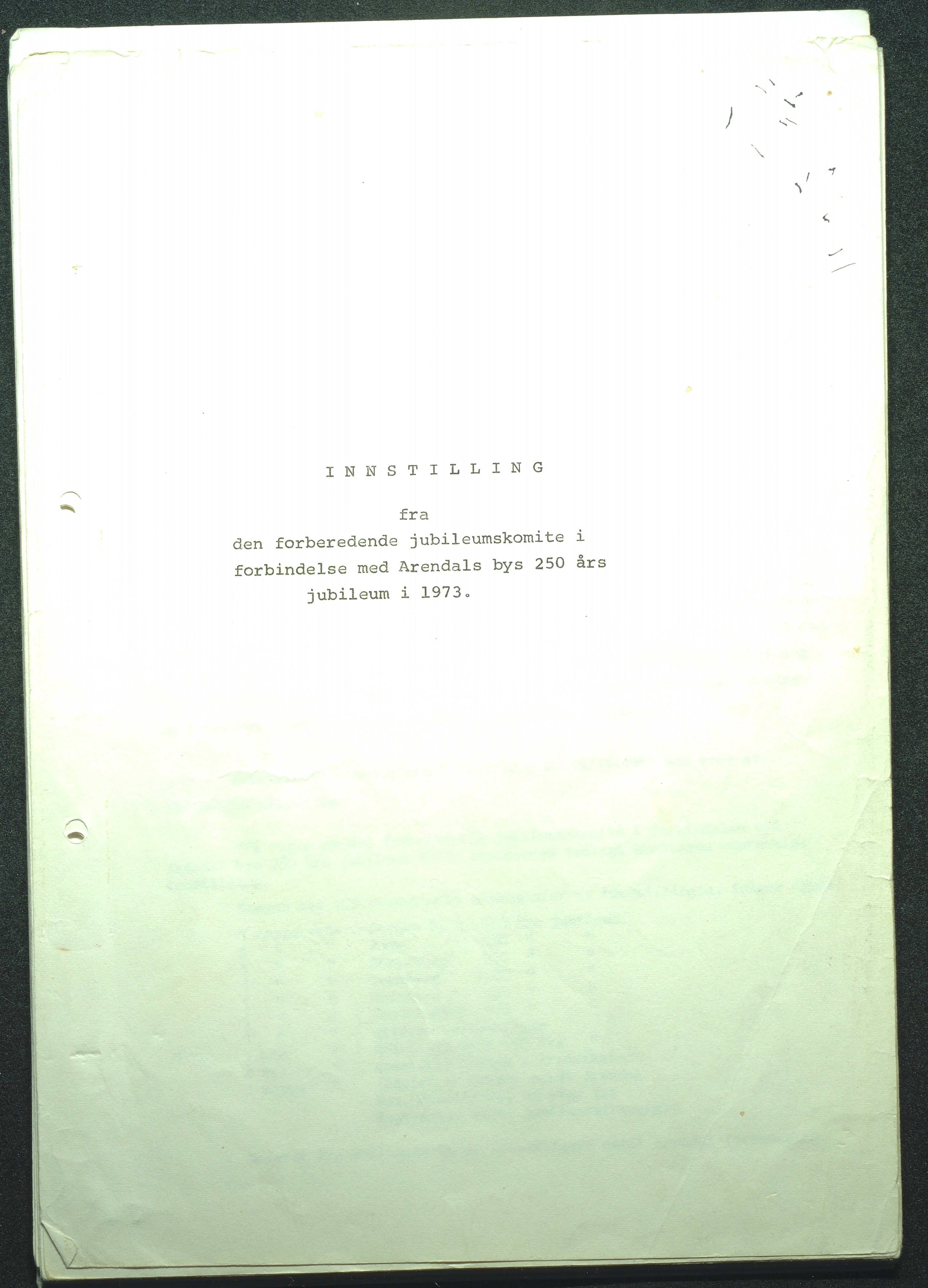 Byjubileet i Arendal 1973 , AAKS/KA0906-492a/E/E01/L0001: Generelt, 1969-1983