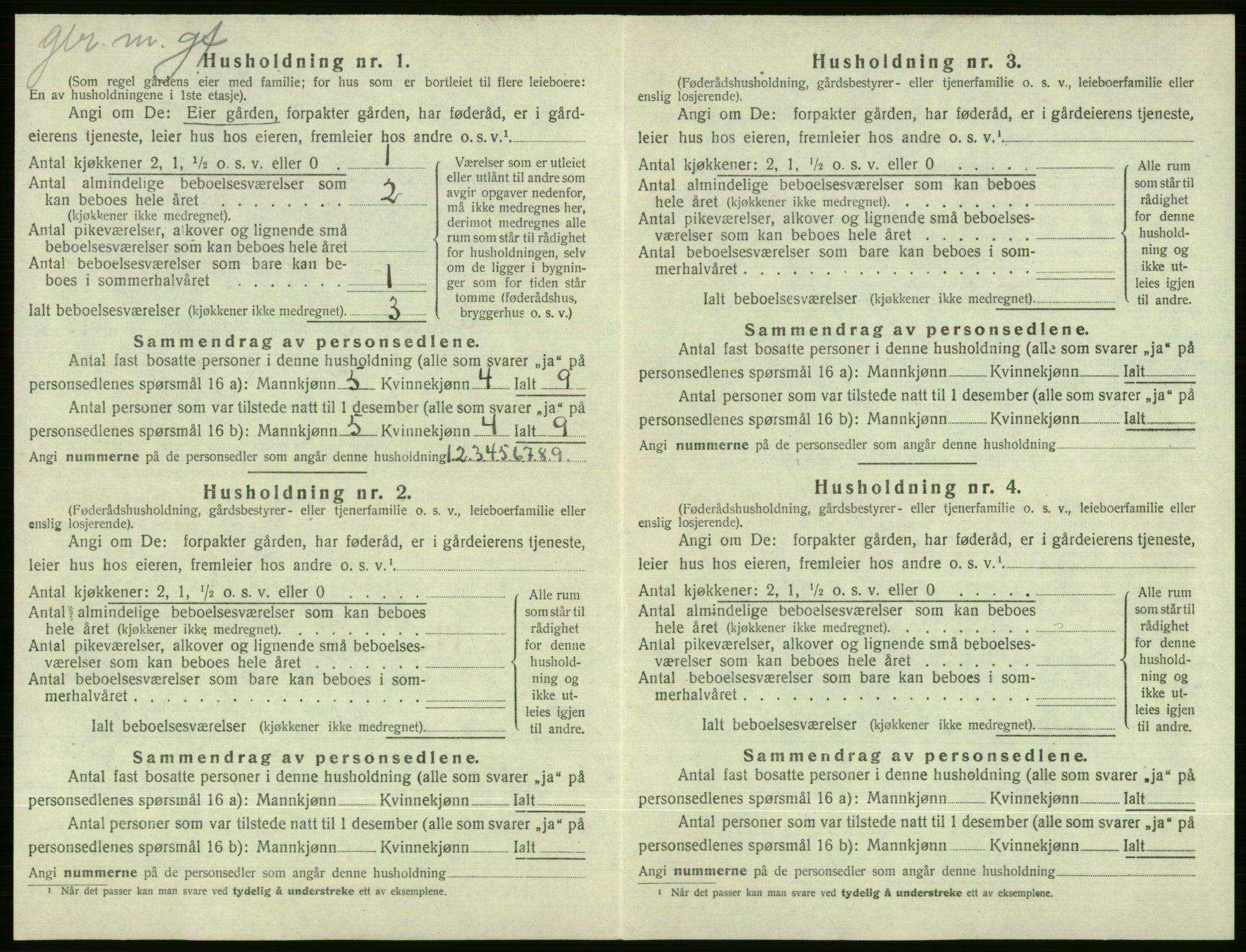 SAB, 1920 census for Evanger, 1920, p. 662