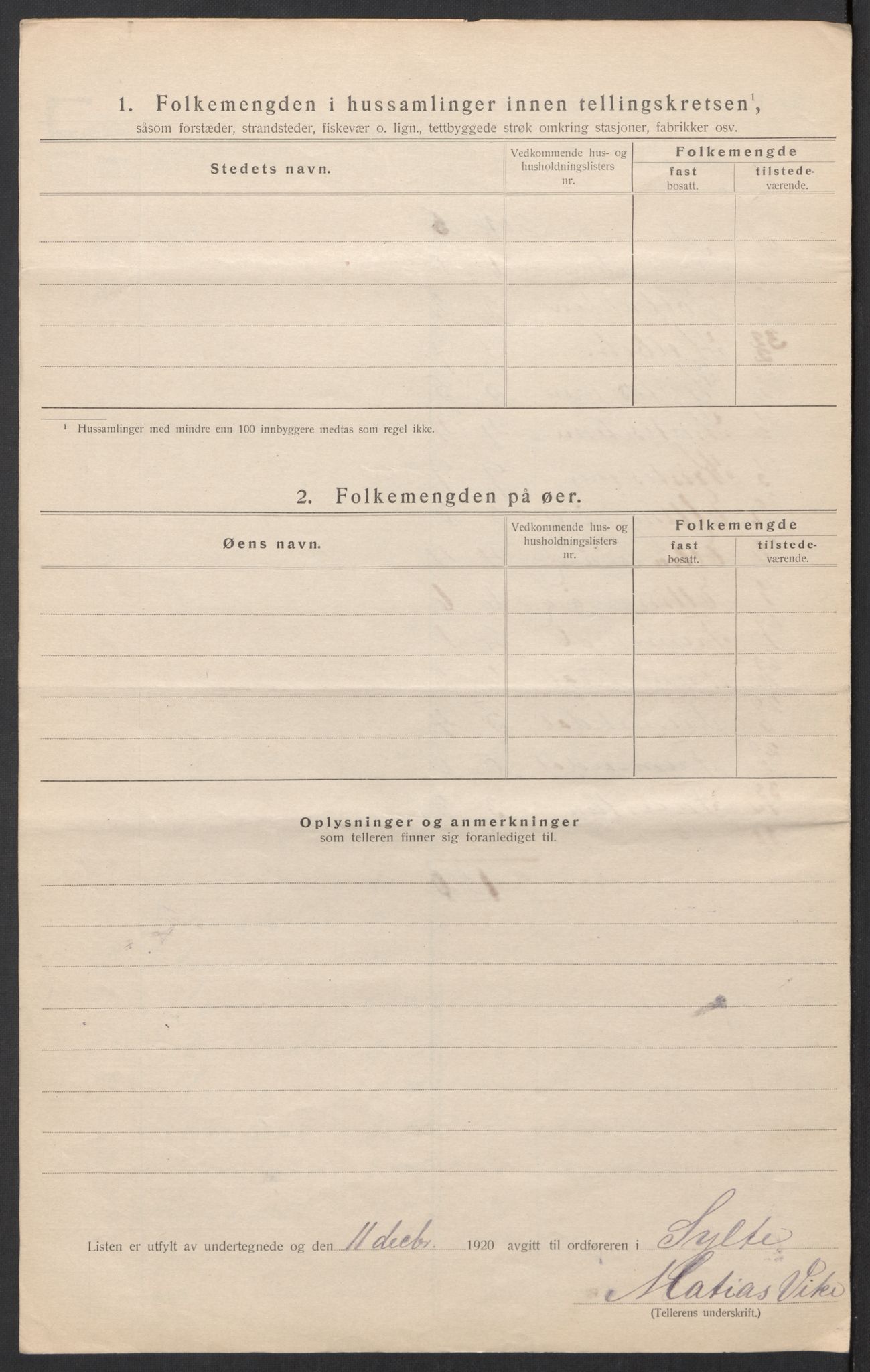 SAT, 1920 census for Sylte, 1920, p. 18