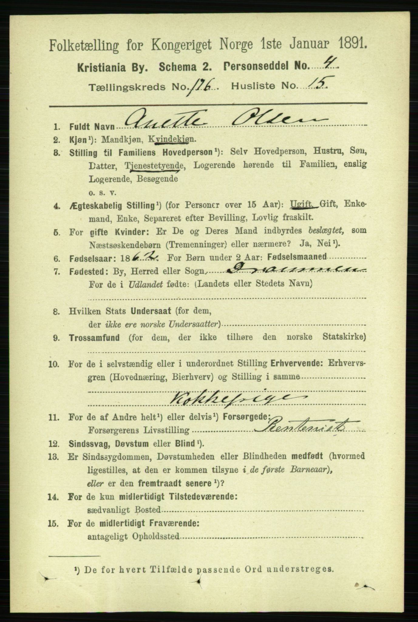 RA, 1891 census for 0301 Kristiania, 1891, p. 106073