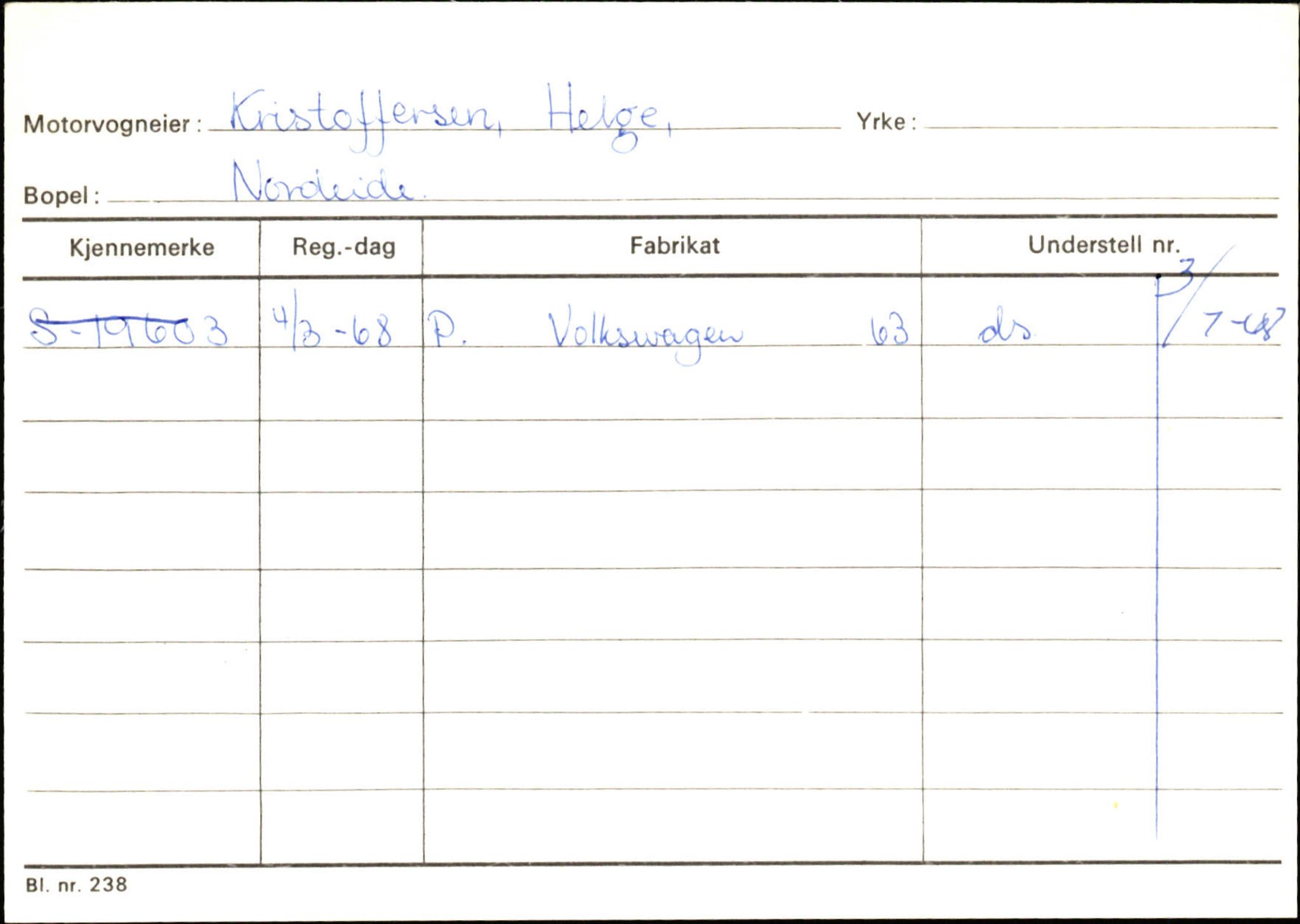 Statens vegvesen, Sogn og Fjordane vegkontor, SAB/A-5301/4/F/L0130: Eigarregister Eid T-Å. Høyanger A-O, 1945-1975, p. 1825