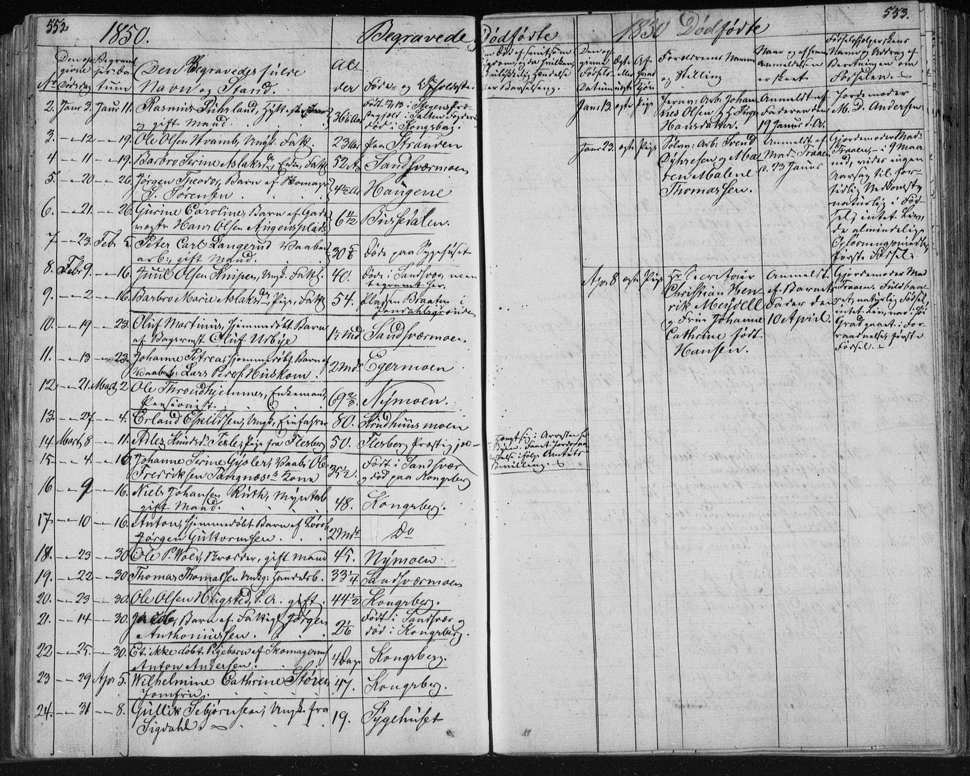 Kongsberg kirkebøker, SAKO/A-22/F/Fa/L0009: Parish register (official) no. I 9, 1839-1858, p. 552-553