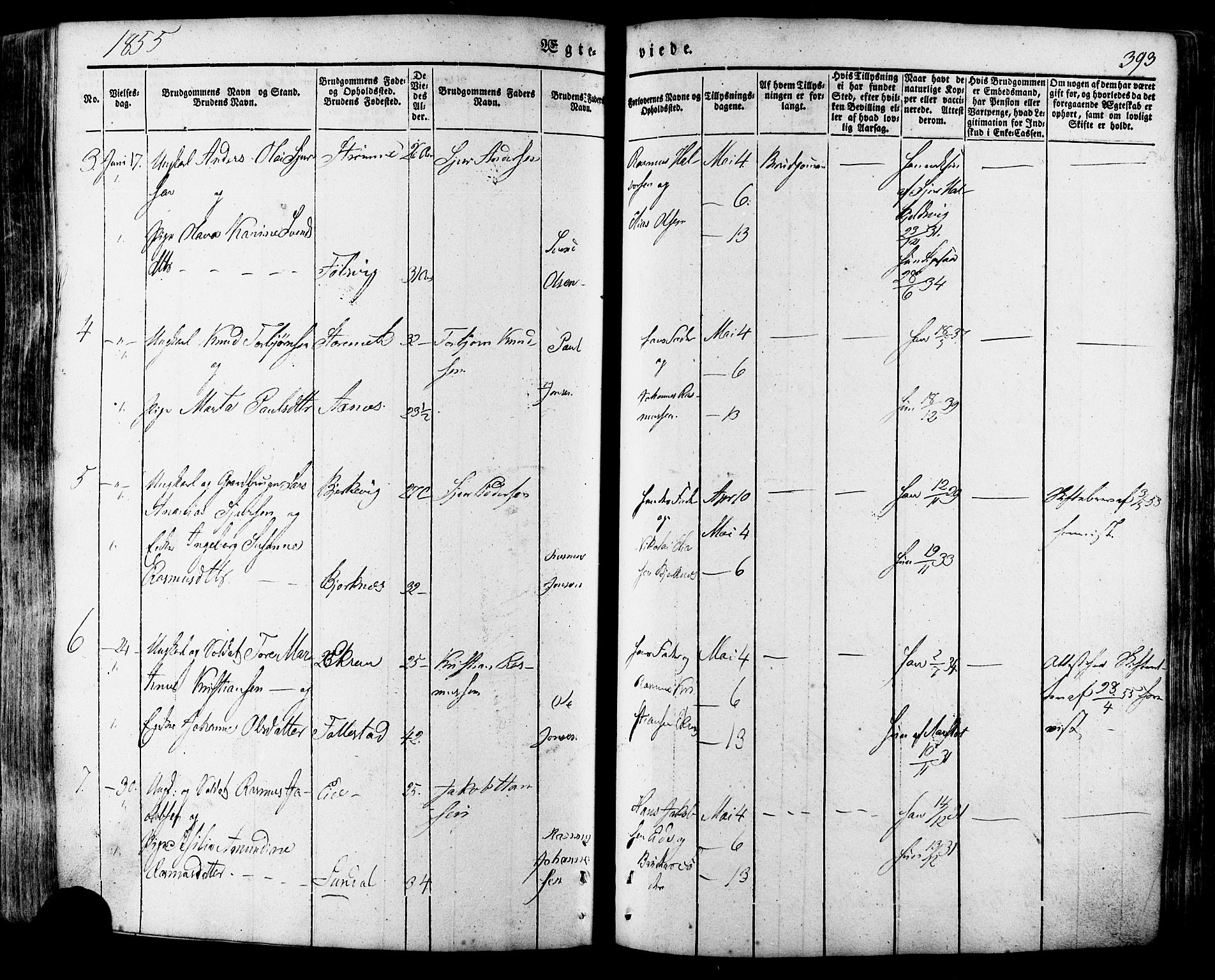 Ministerialprotokoller, klokkerbøker og fødselsregistre - Møre og Romsdal, SAT/A-1454/511/L0140: Parish register (official) no. 511A07, 1851-1878, p. 393