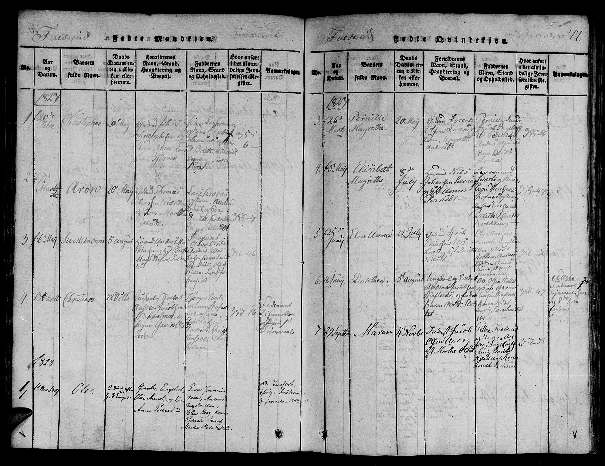 Ministerialprotokoller, klokkerbøker og fødselsregistre - Nord-Trøndelag, SAT/A-1458/780/L0636: Parish register (official) no. 780A03 /3, 1815-1829, p. 77
