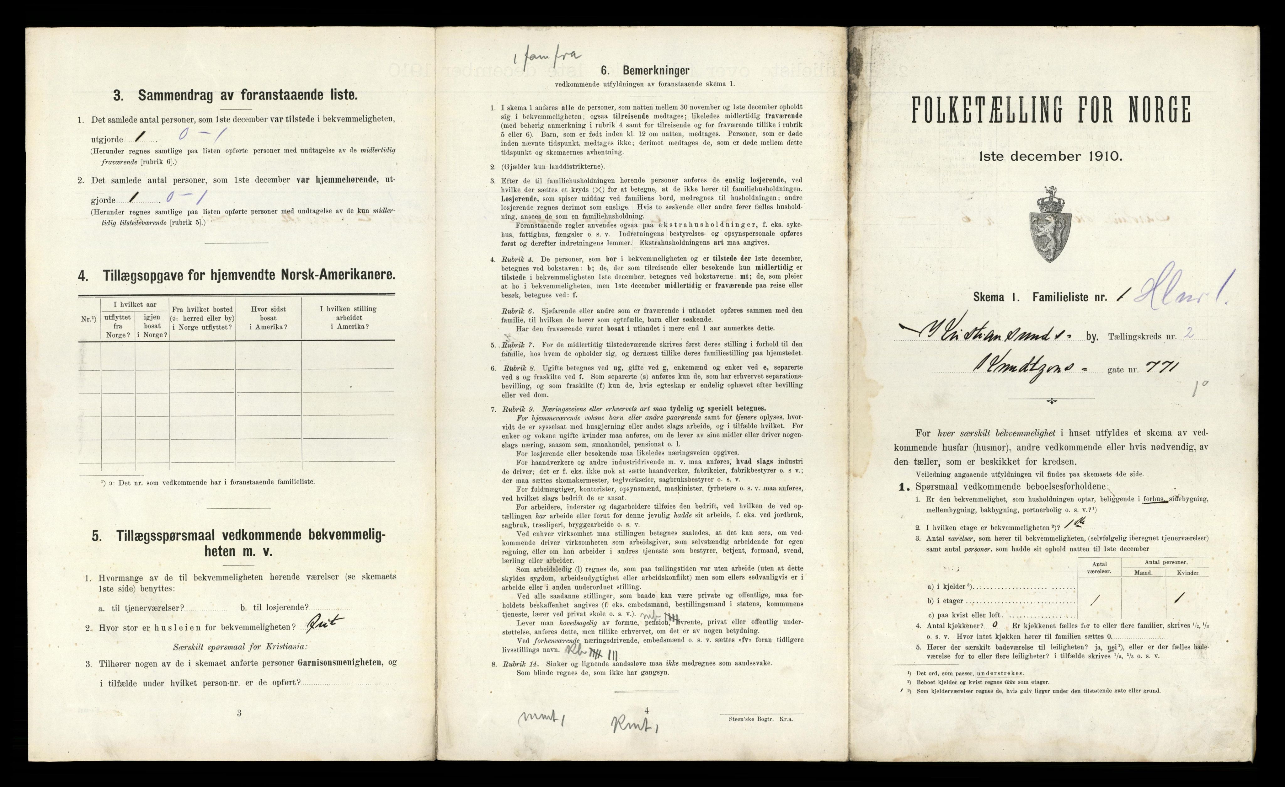 RA, 1910 census for Kristiansund, 1910, p. 411