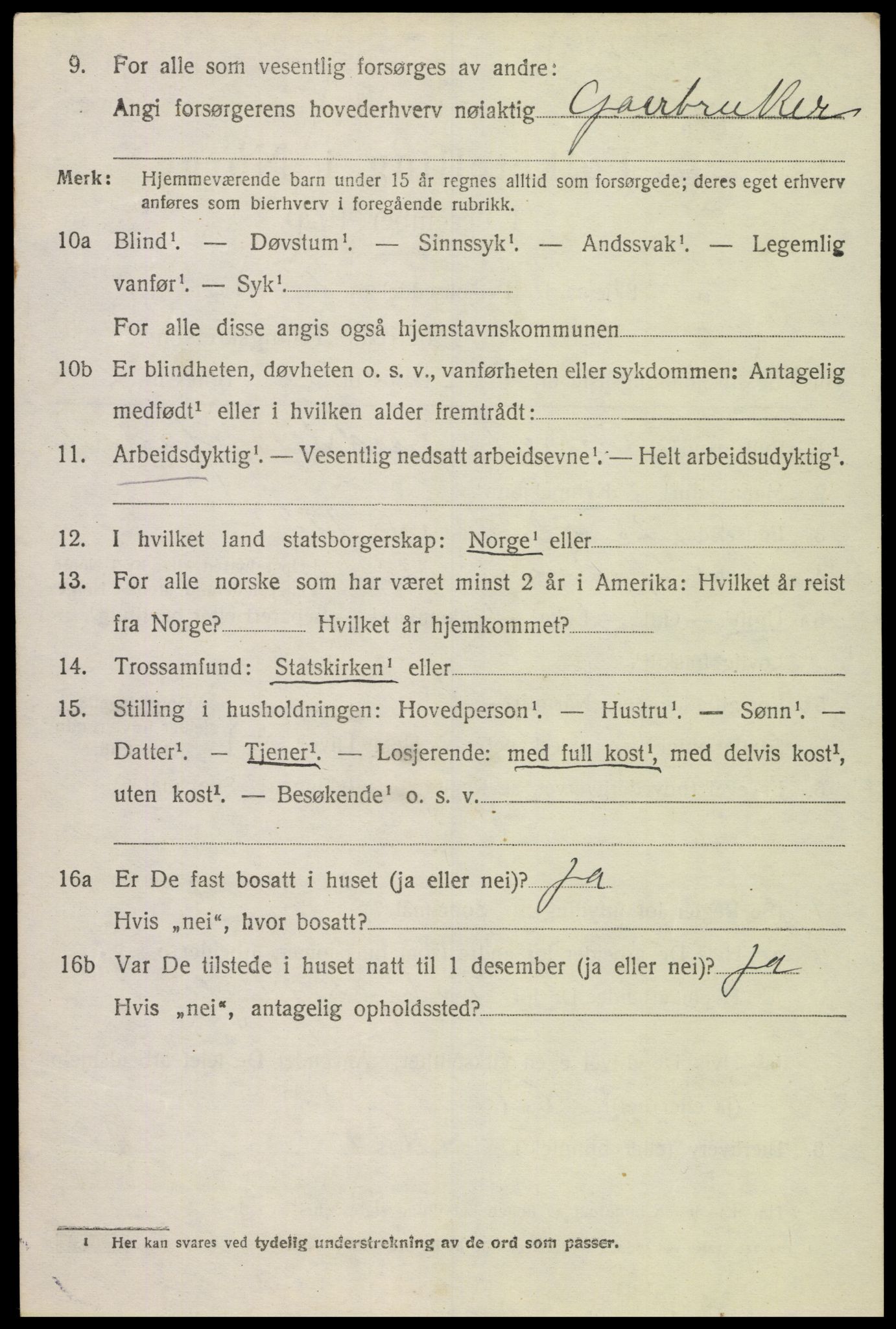 SAK, 1920 census for Konsmo, 1920, p. 1219