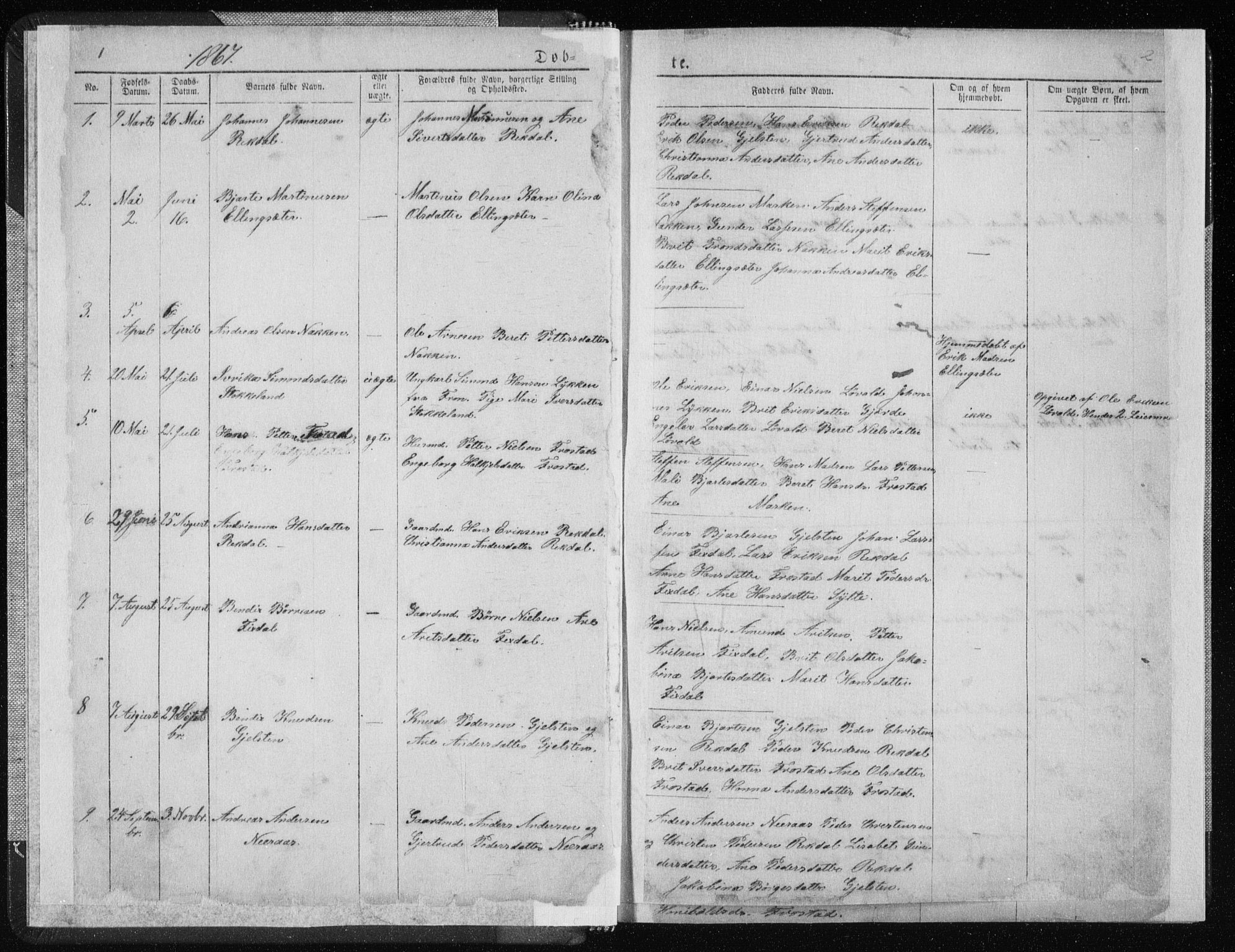 Ministerialprotokoller, klokkerbøker og fødselsregistre - Møre og Romsdal, SAT/A-1454/540/L0541: Parish register (copy) no. 540C01, 1867-1920, p. 2