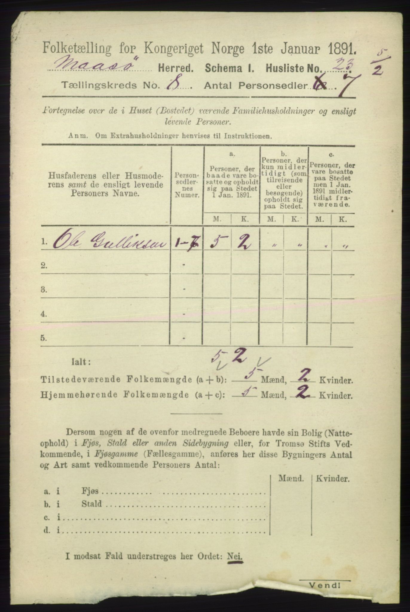 RA, 1891 census for 2018 Måsøy, 1891, p. 1520