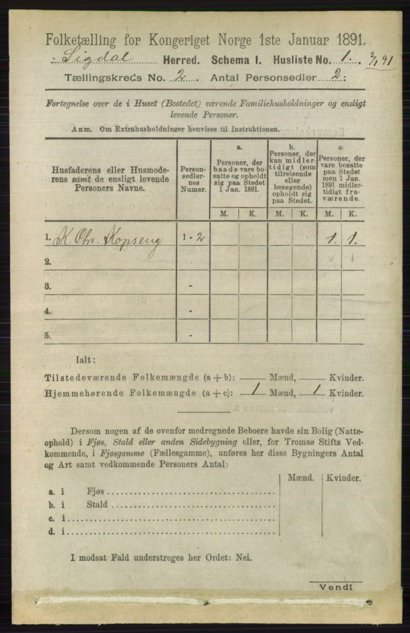 RA, 1891 census for 0621 Sigdal, 1891, p. 890