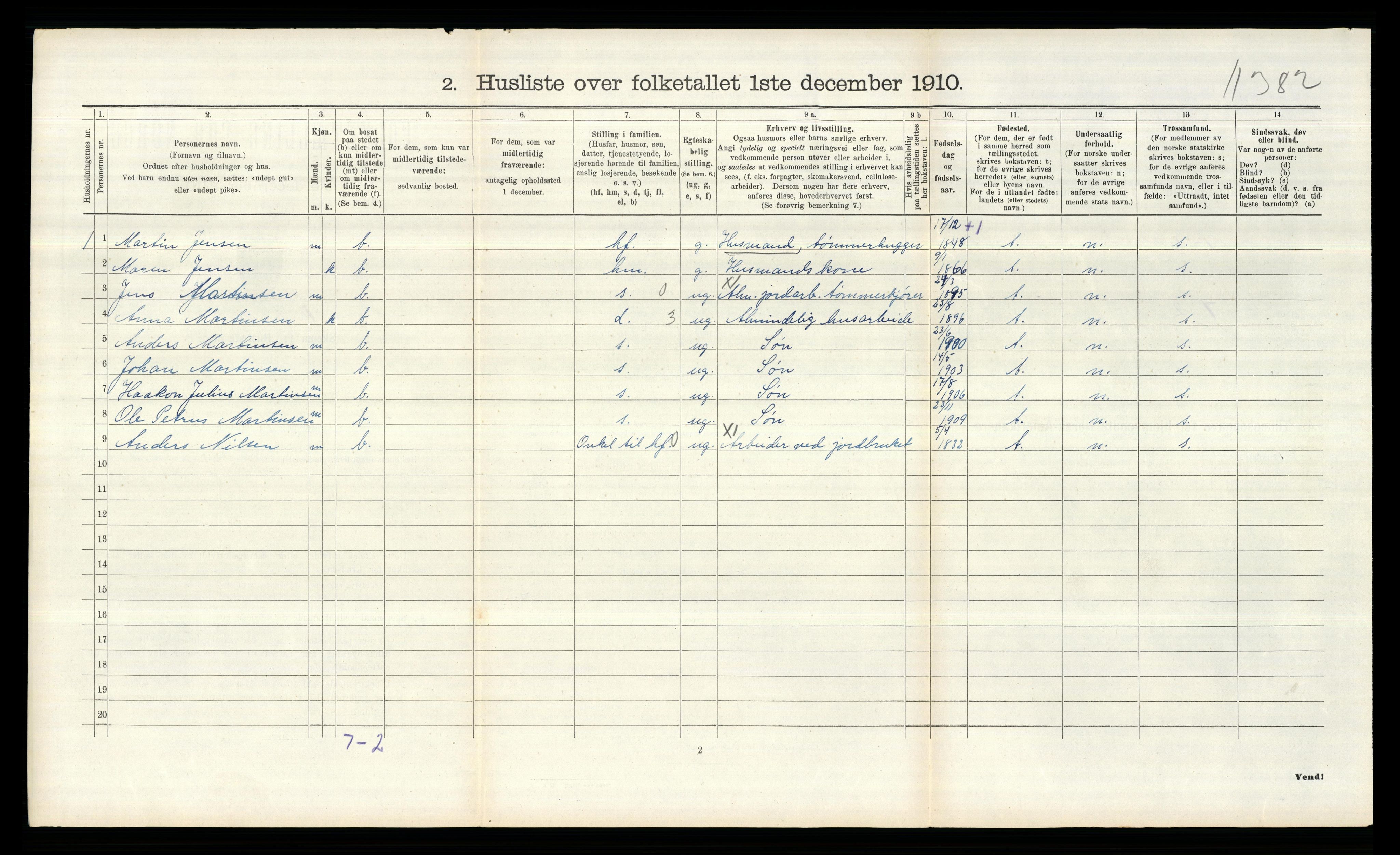 RA, 1910 census for Aremark, 1910, p. 292