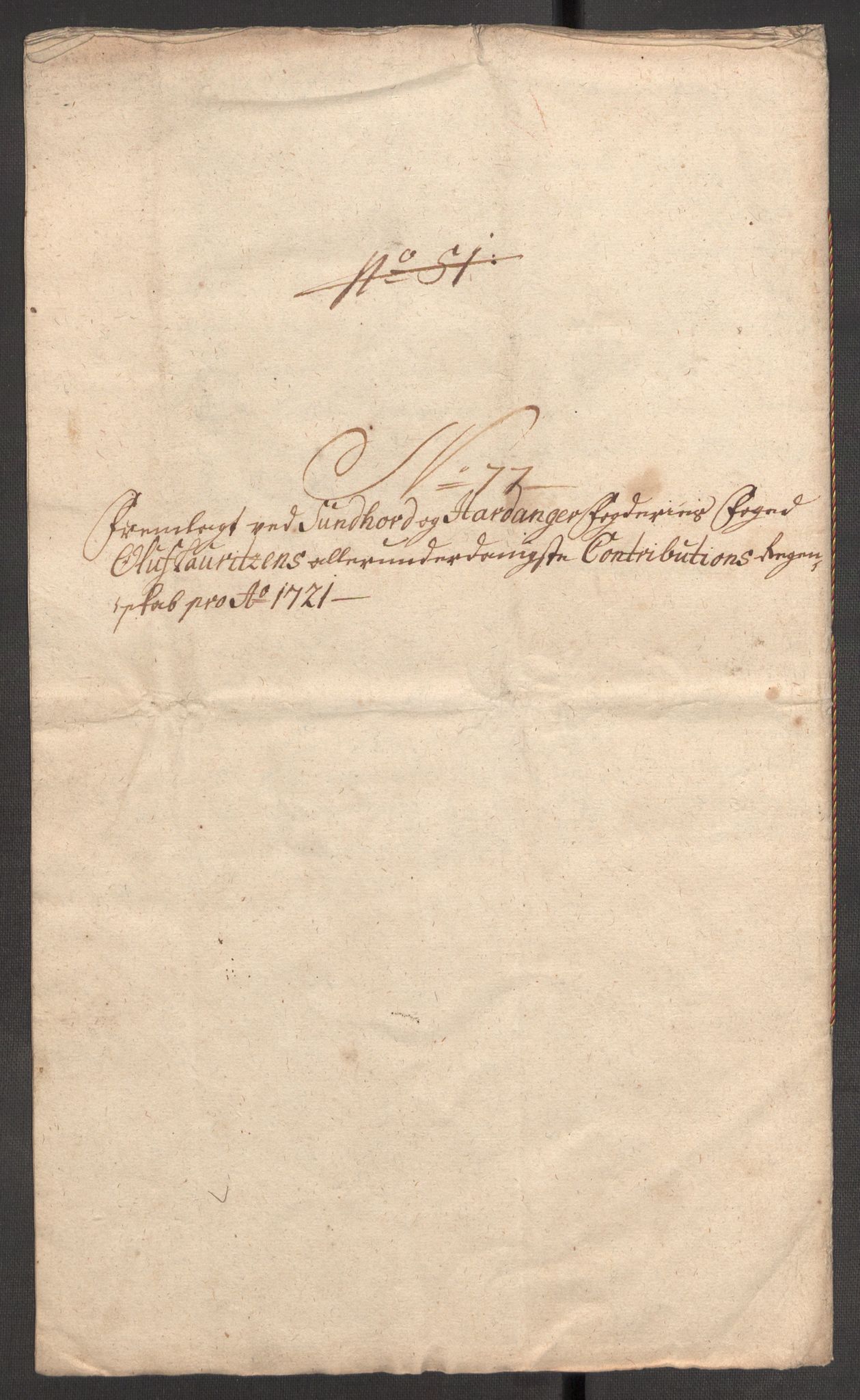 Rentekammeret inntil 1814, Reviderte regnskaper, Fogderegnskap, RA/EA-4092/R48/L3000: Fogderegnskap Sunnhordland og Hardanger, 1721, p. 431