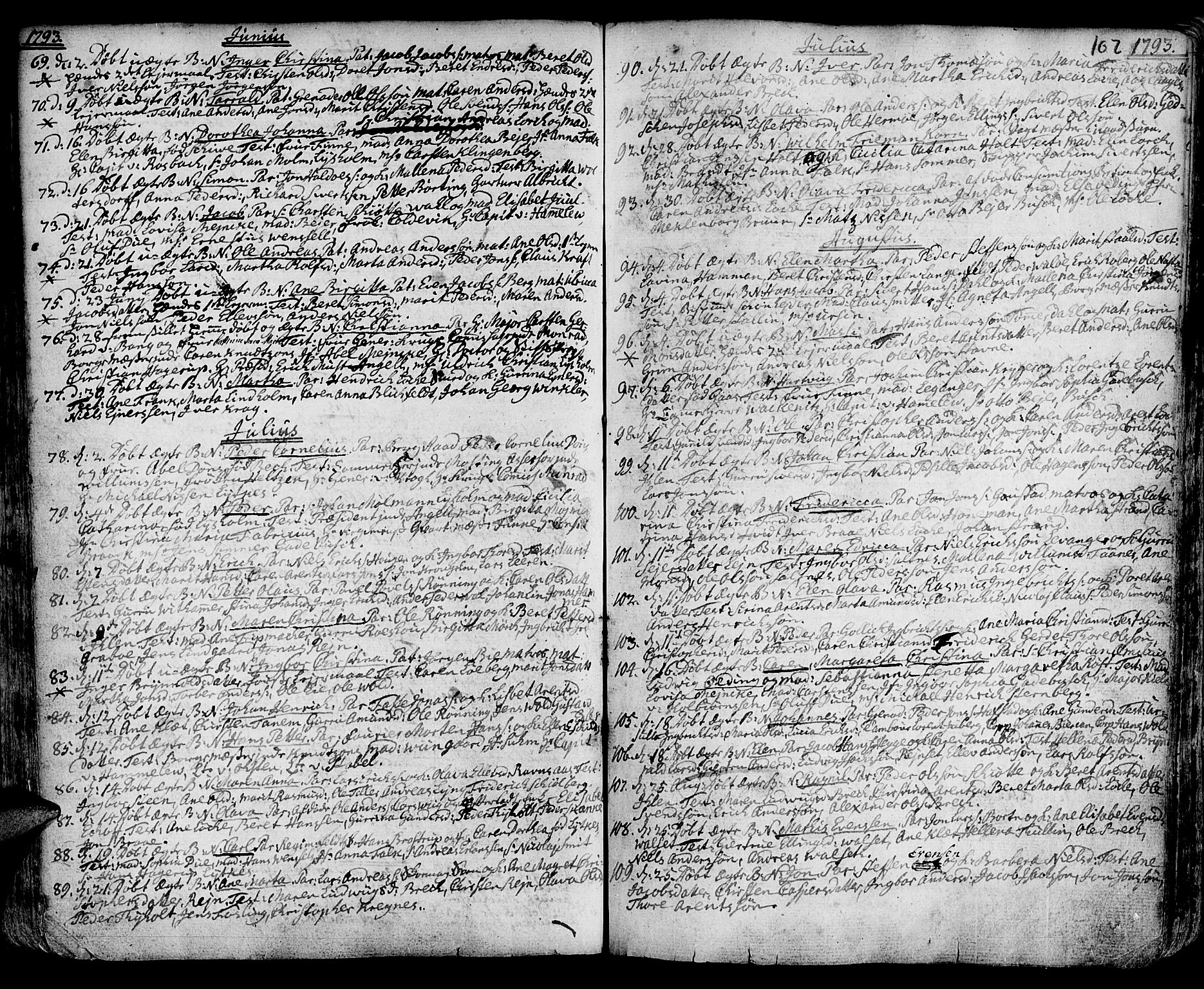 Ministerialprotokoller, klokkerbøker og fødselsregistre - Sør-Trøndelag, SAT/A-1456/601/L0039: Parish register (official) no. 601A07, 1770-1819, p. 102