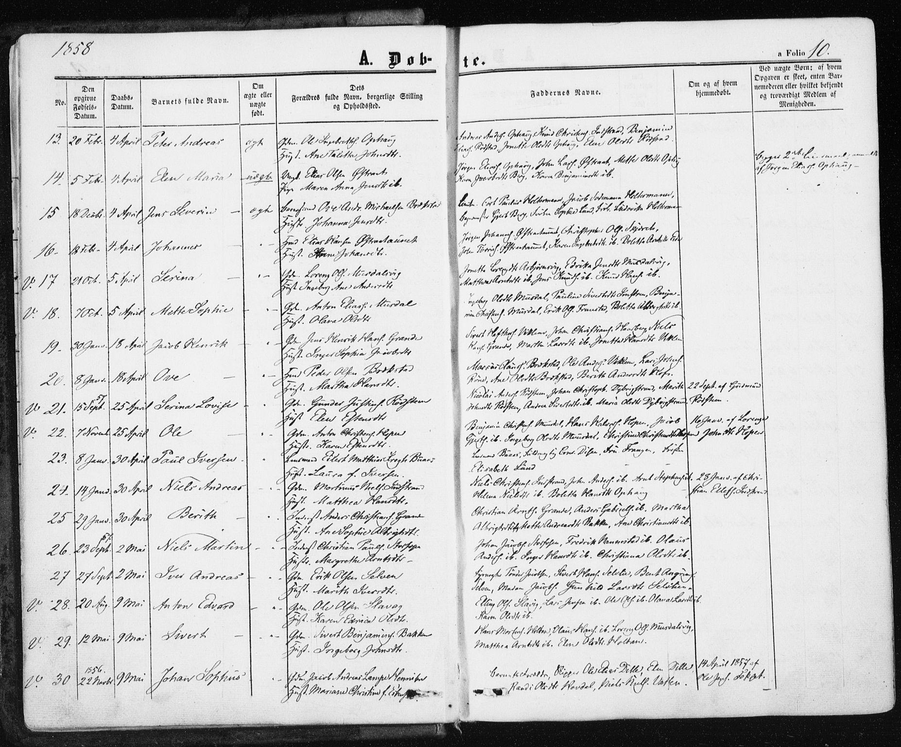 Ministerialprotokoller, klokkerbøker og fødselsregistre - Sør-Trøndelag, SAT/A-1456/659/L0737: Parish register (official) no. 659A07, 1857-1875, p. 10