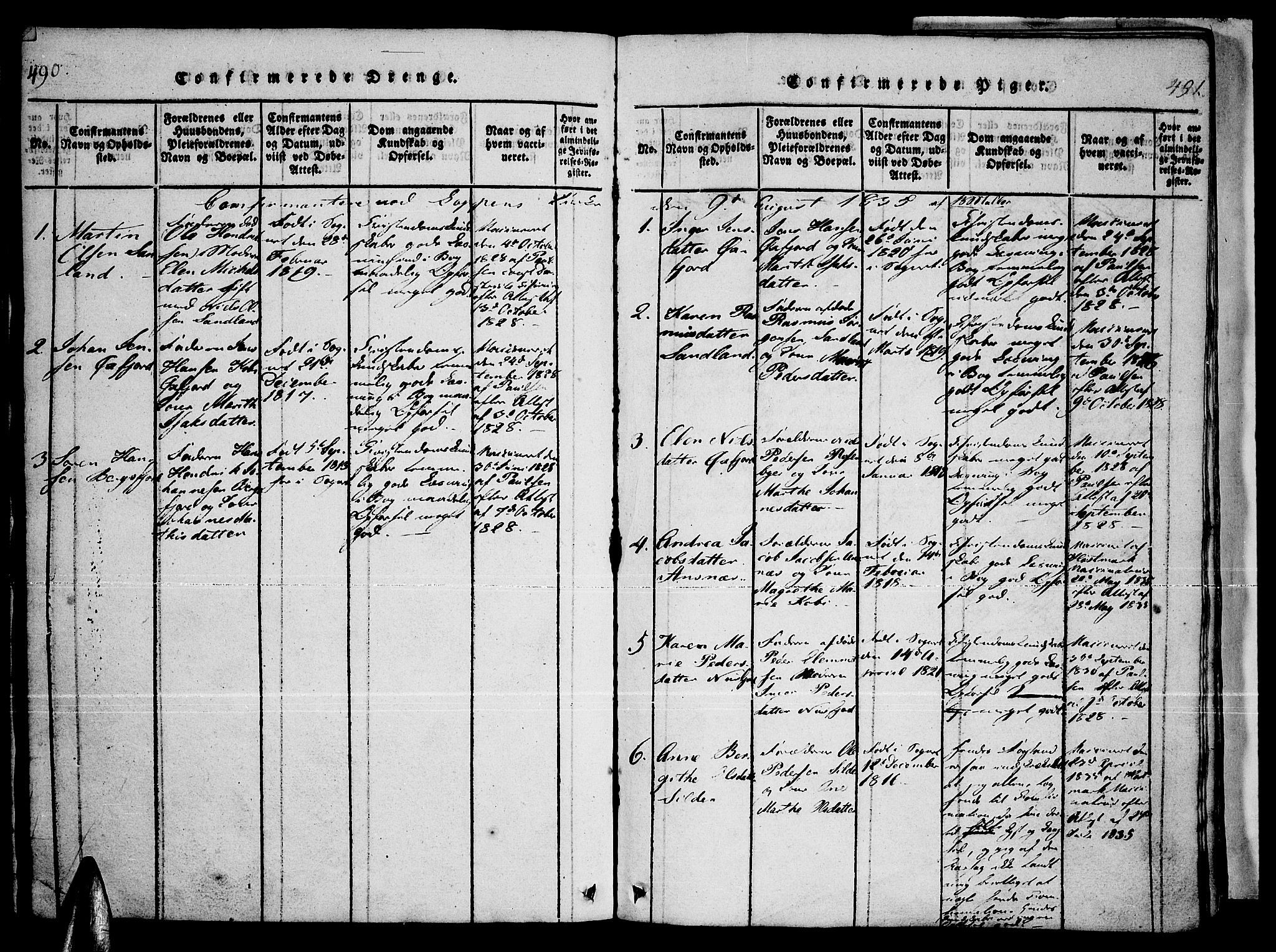 Loppa sokneprestkontor, SATØ/S-1339/H/Ha/L0003kirke: Parish register (official) no. 3, 1820-1848, p. 490-491