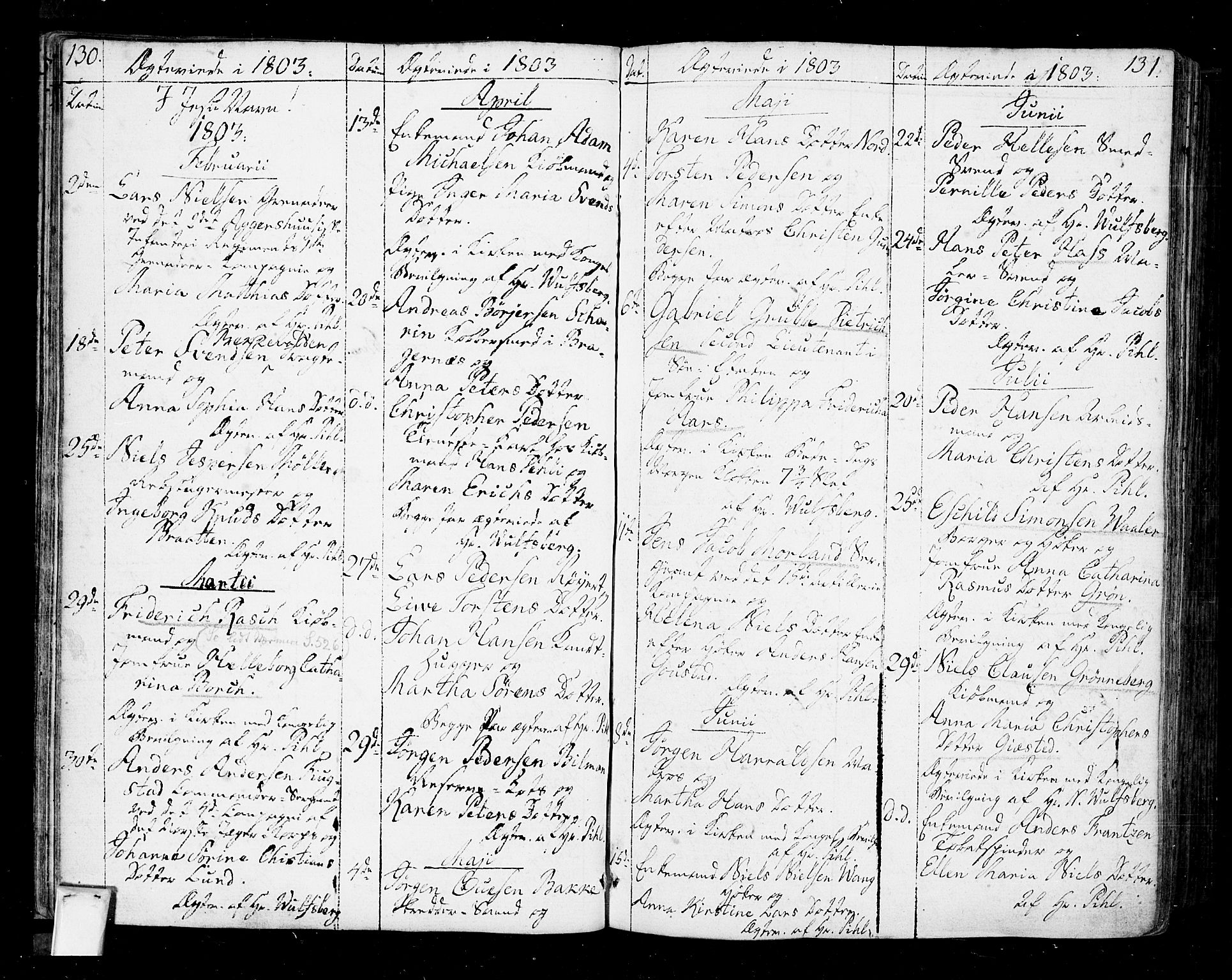 Oslo domkirke Kirkebøker, SAO/A-10752/F/Fa/L0005: Parish register (official) no. 5, 1787-1806, p. 130-131