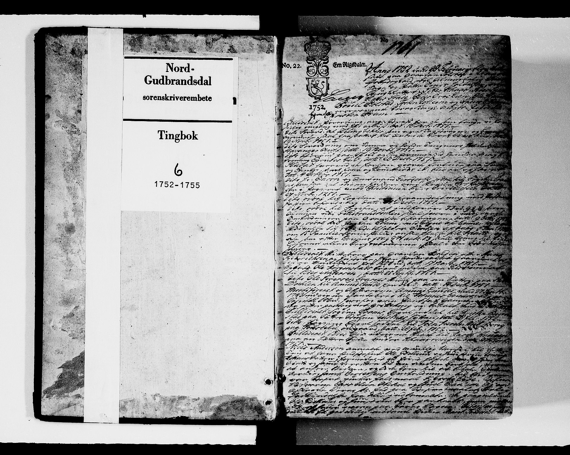 Nord-Gudbrandsdal tingrett, SAH/TING-002/G/Gb/L0006: Tingbok, 1752-1755, p. 0b-1a