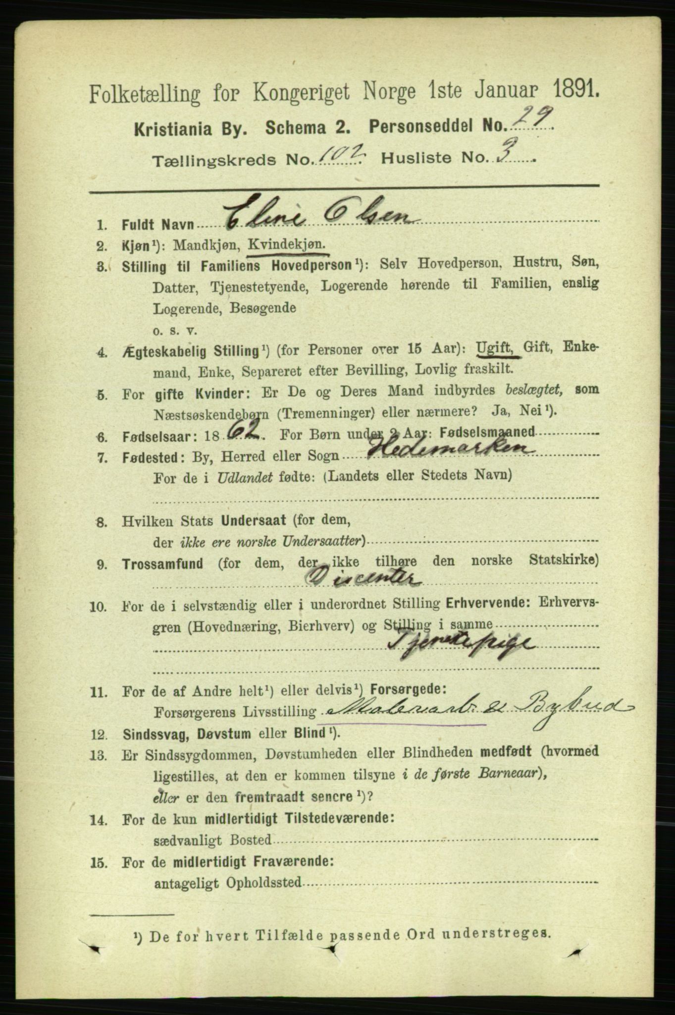 RA, 1891 census for 0301 Kristiania, 1891, p. 50718