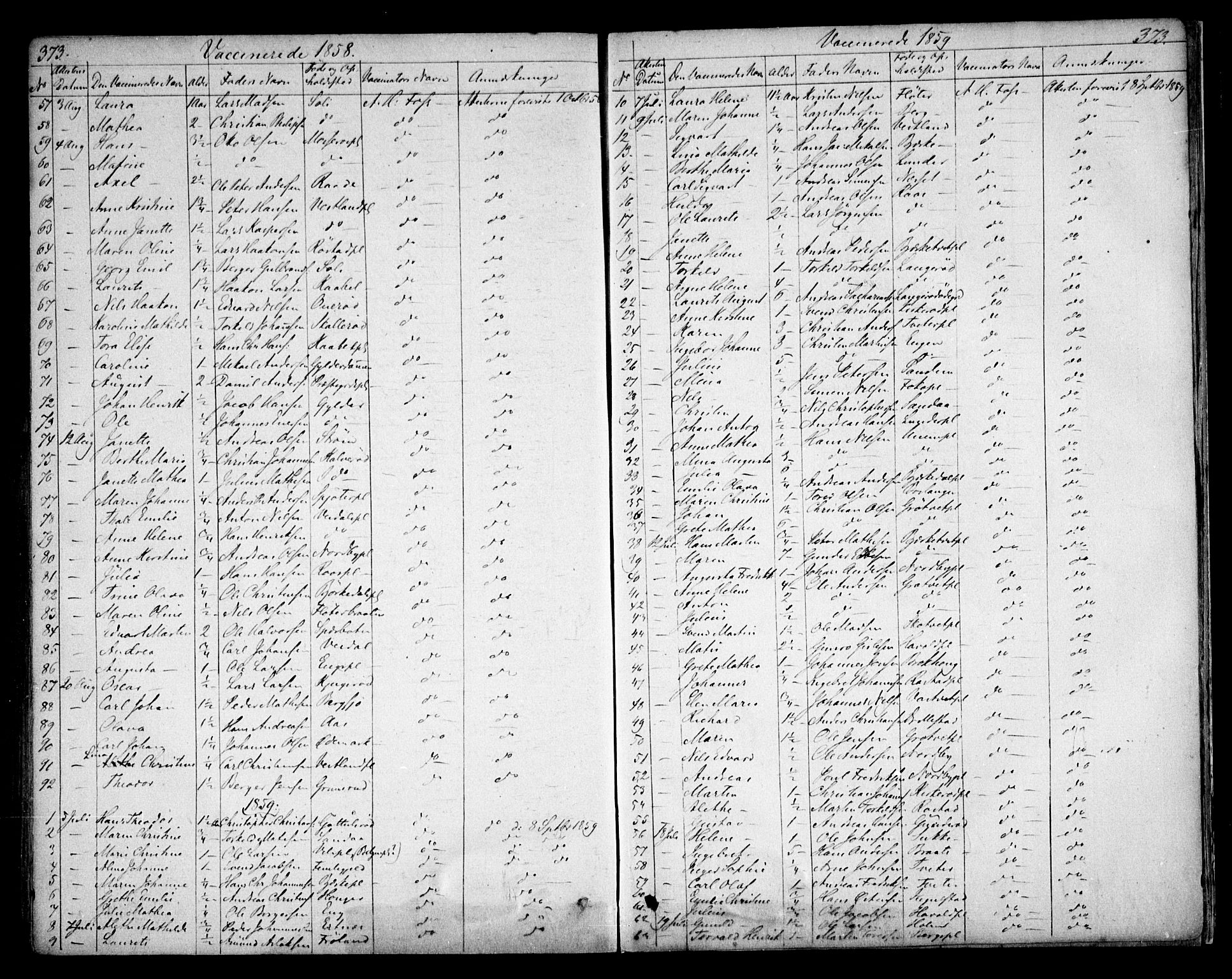 Våler prestekontor Kirkebøker, AV/SAO-A-11083/F/Fa/L0006: Parish register (official) no. I 6, 1840-1861, p. 373