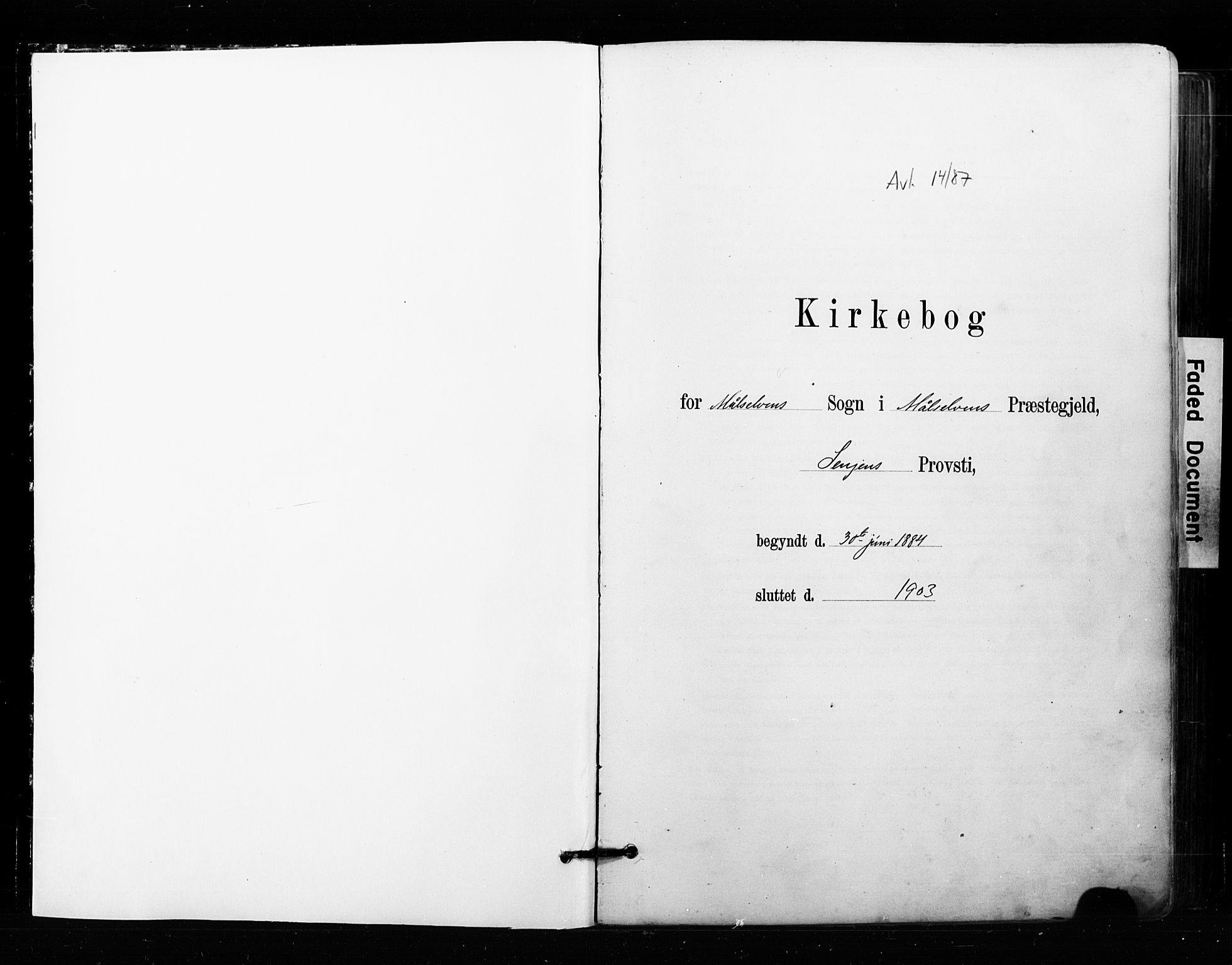 Målselv sokneprestembete, SATØ/S-1311/G/Ga/Gaa/L0007kirke: Parish register (official) no. 7, 1884-1903