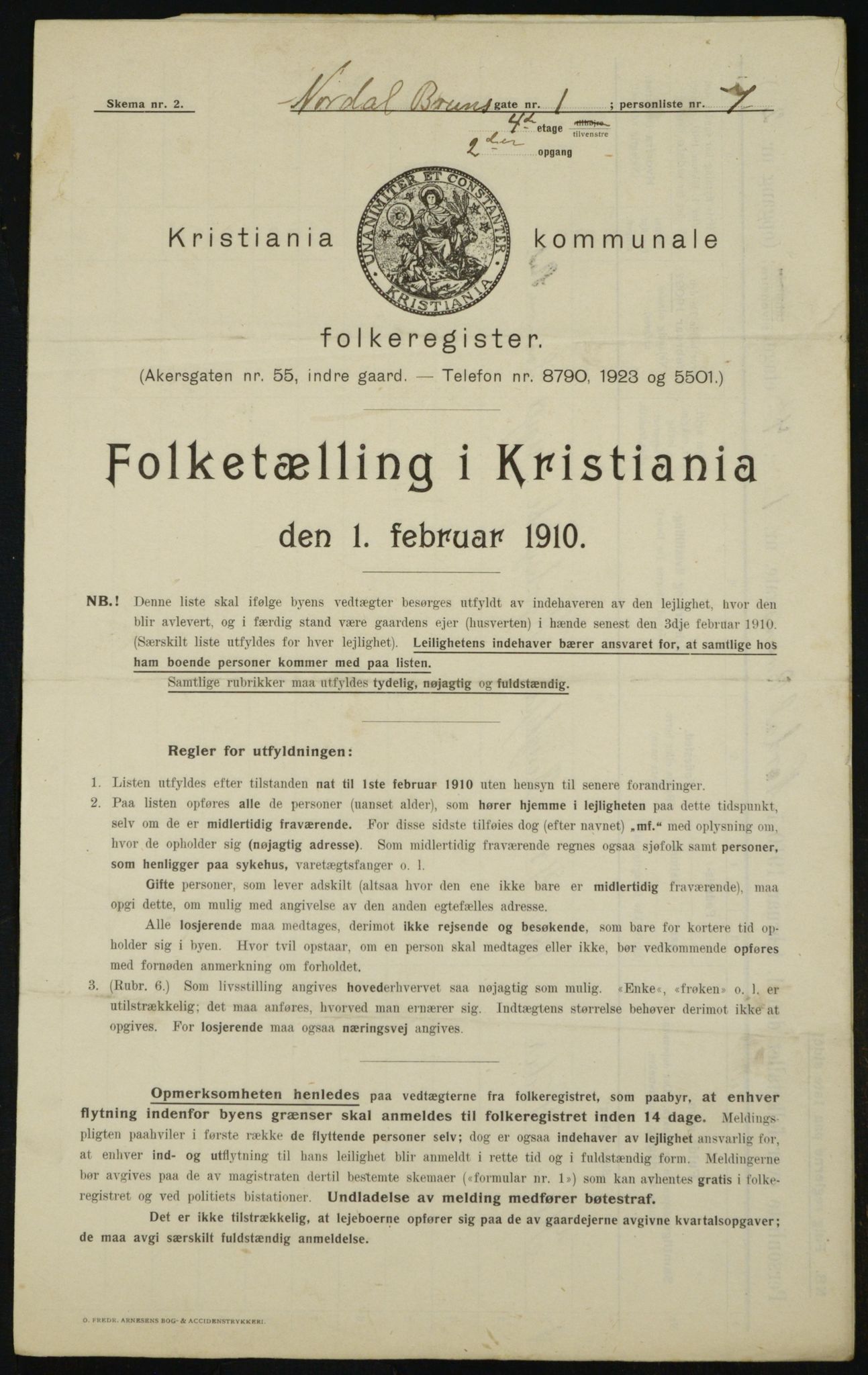 OBA, Municipal Census 1910 for Kristiania, 1910, p. 69686