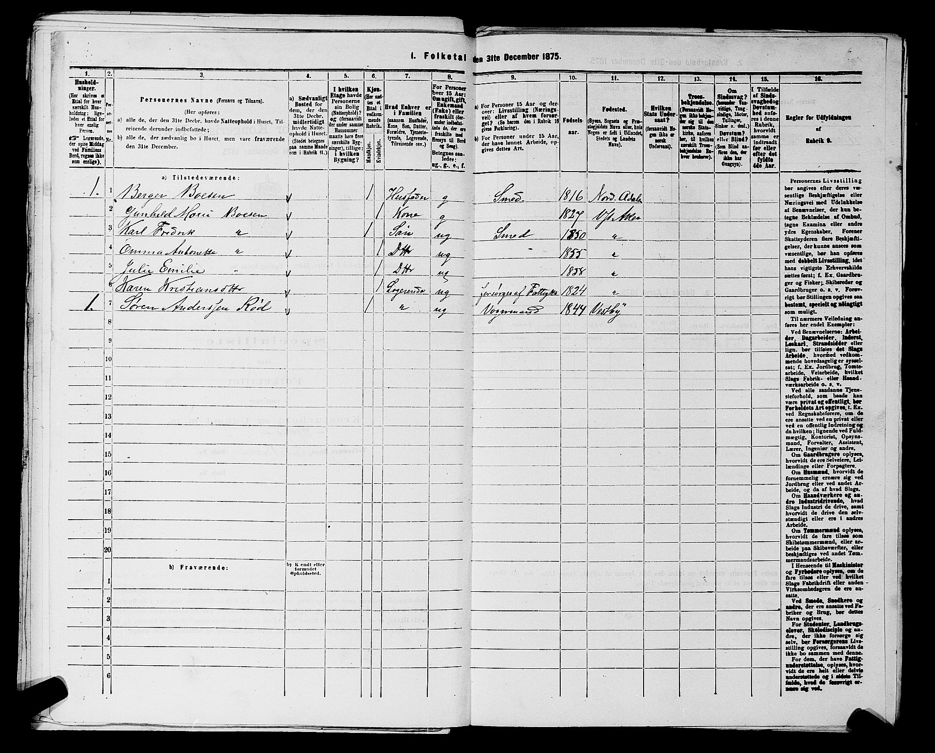 RA, 1875 census for 0218aP Vestre Aker, 1875, p. 2386