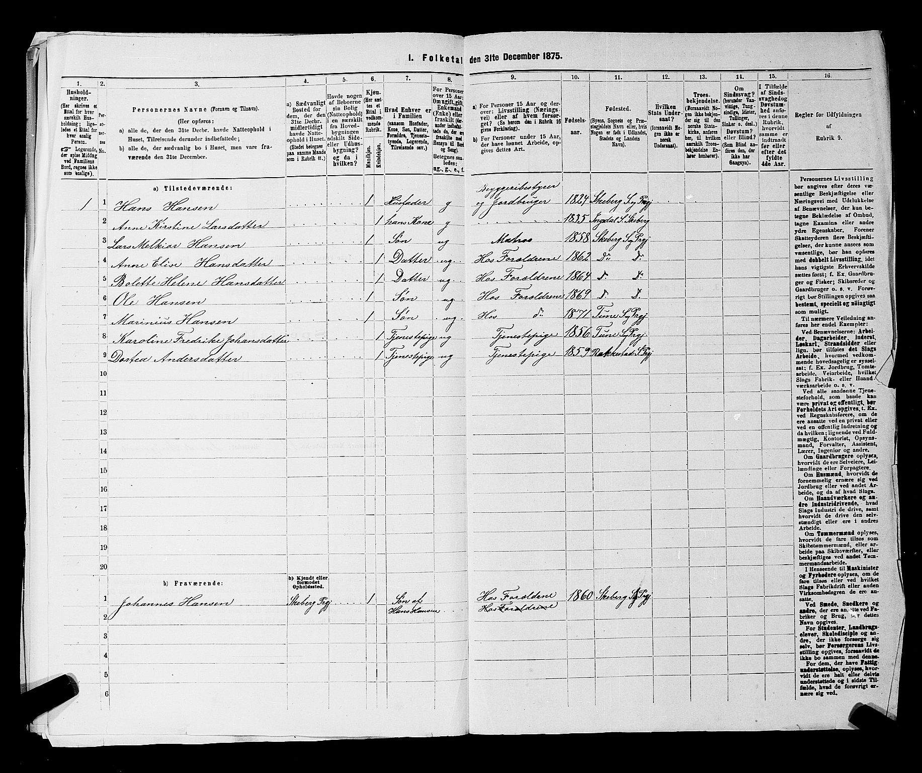 RA, 1875 census for 0130P Tune, 1875, p. 1551