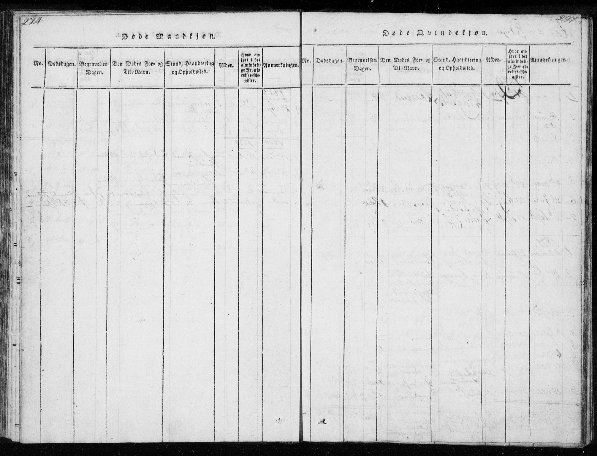 Ministerialprotokoller, klokkerbøker og fødselsregistre - Møre og Romsdal, AV/SAT-A-1454/595/L1041: Parish register (official) no. 595A03, 1819-1829, p. 274-275