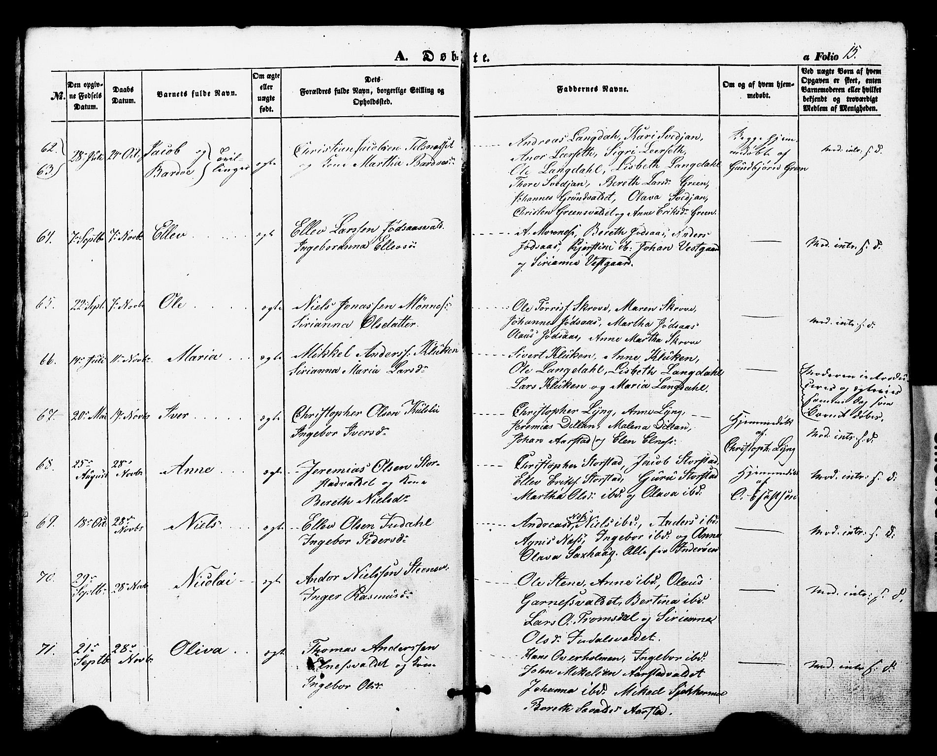 Ministerialprotokoller, klokkerbøker og fødselsregistre - Nord-Trøndelag, SAT/A-1458/724/L0268: Parish register (copy) no. 724C04, 1846-1878, p. 15