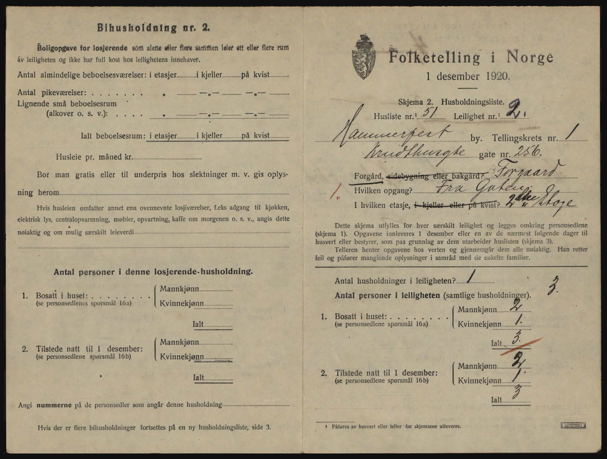 SATØ, 1920 census for Hammerfest, 1920, p. 1184