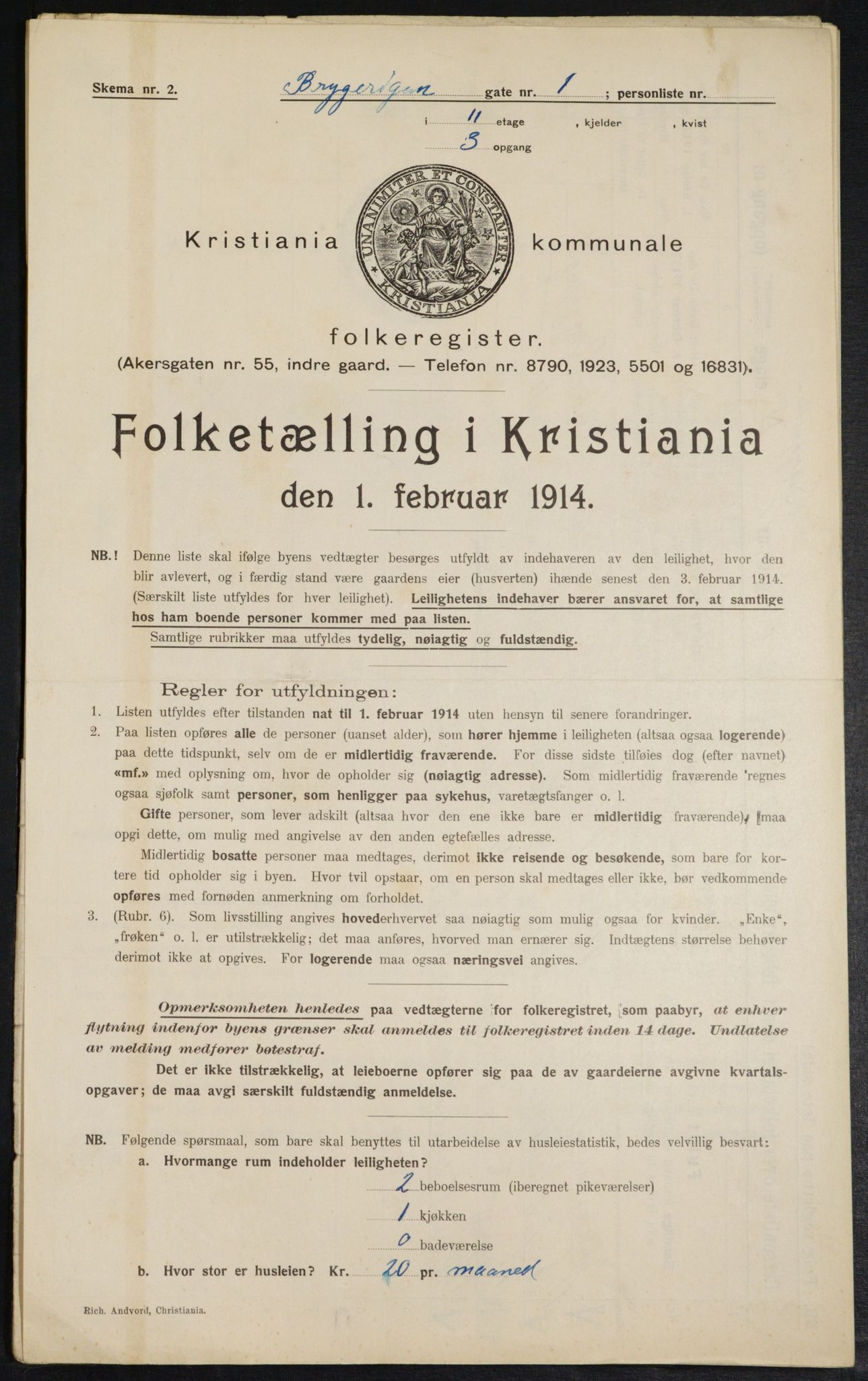 OBA, Municipal Census 1914 for Kristiania, 1914, p. 10049