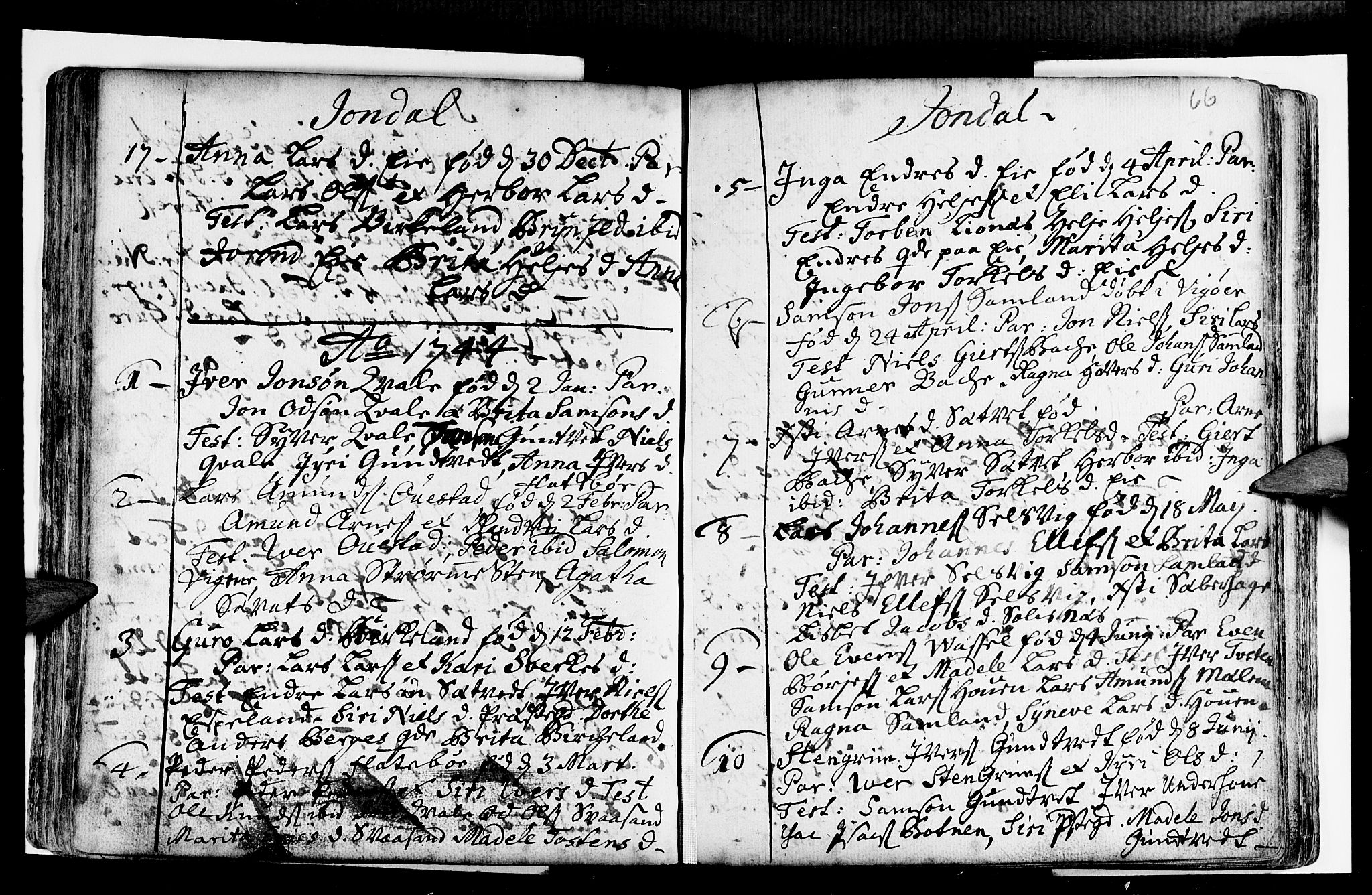 Strandebarm sokneprestembete, SAB/A-78401/H/Haa: Parish register (official) no. A 2 /2, 1727-1750, p. 66