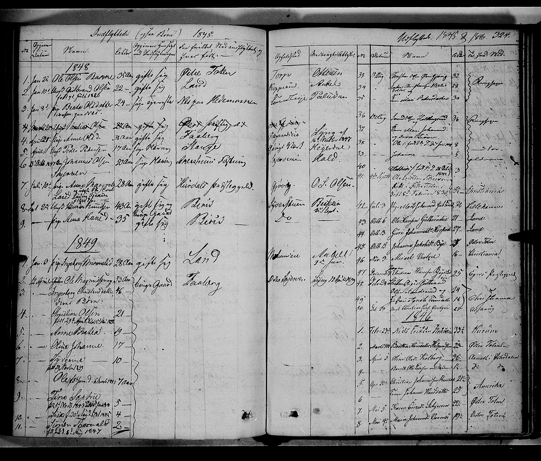 Vardal prestekontor, SAH/PREST-100/H/Ha/Haa/L0005: Parish register (official) no. 5, 1831-1853, p. 324