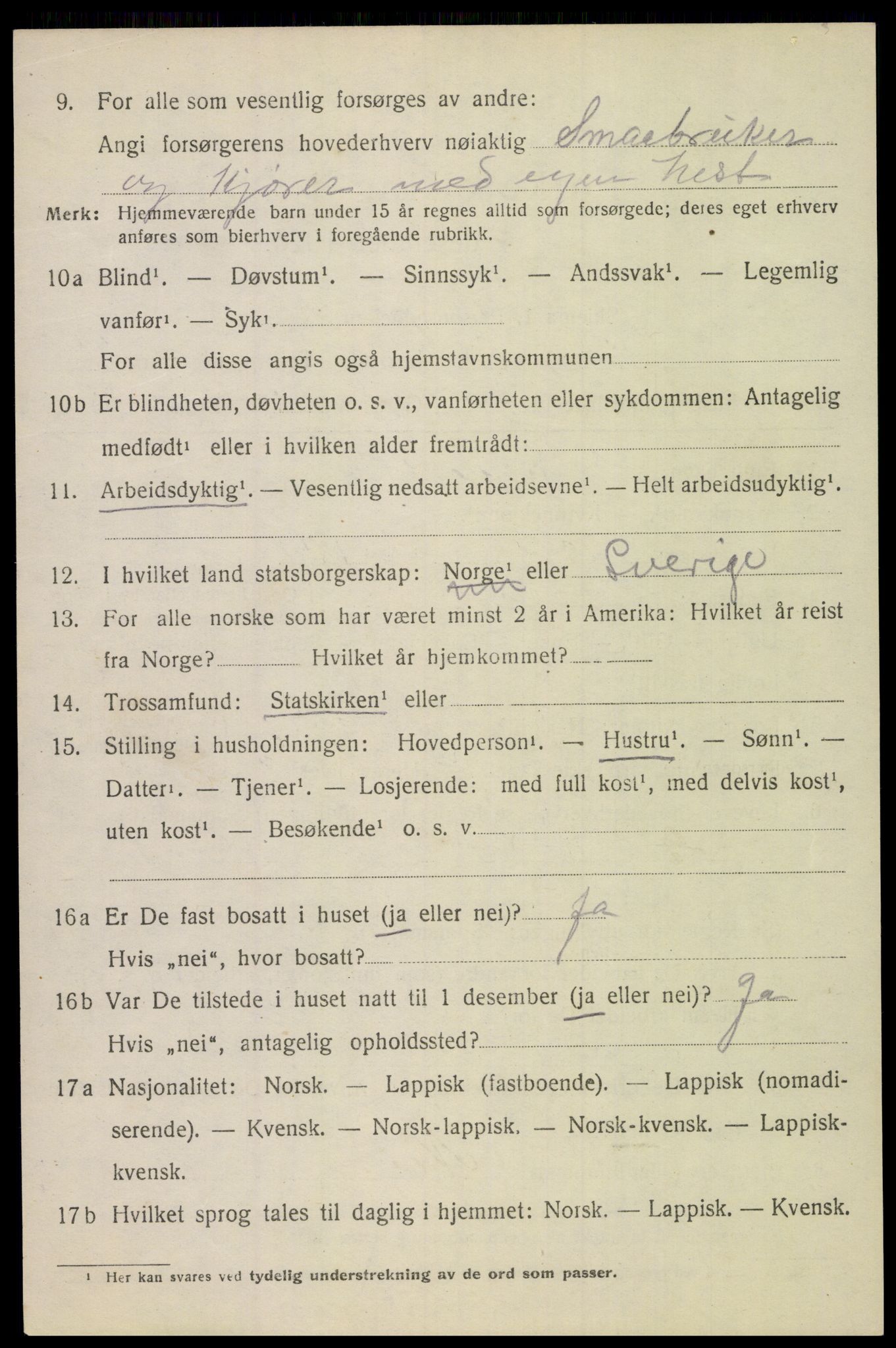 SAT, 1920 census for Bodin, 1920, p. 5839