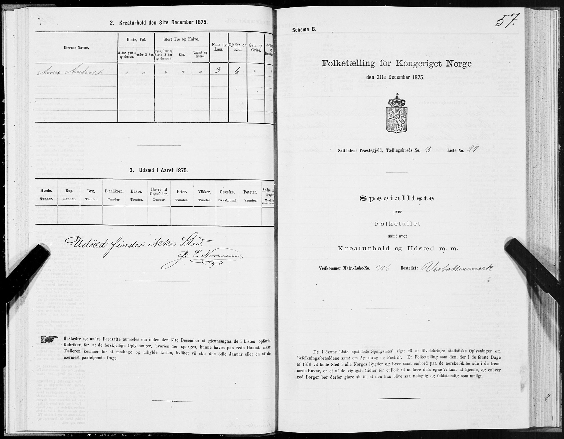 SAT, 1875 census for 1840P Saltdal, 1875, p. 2057