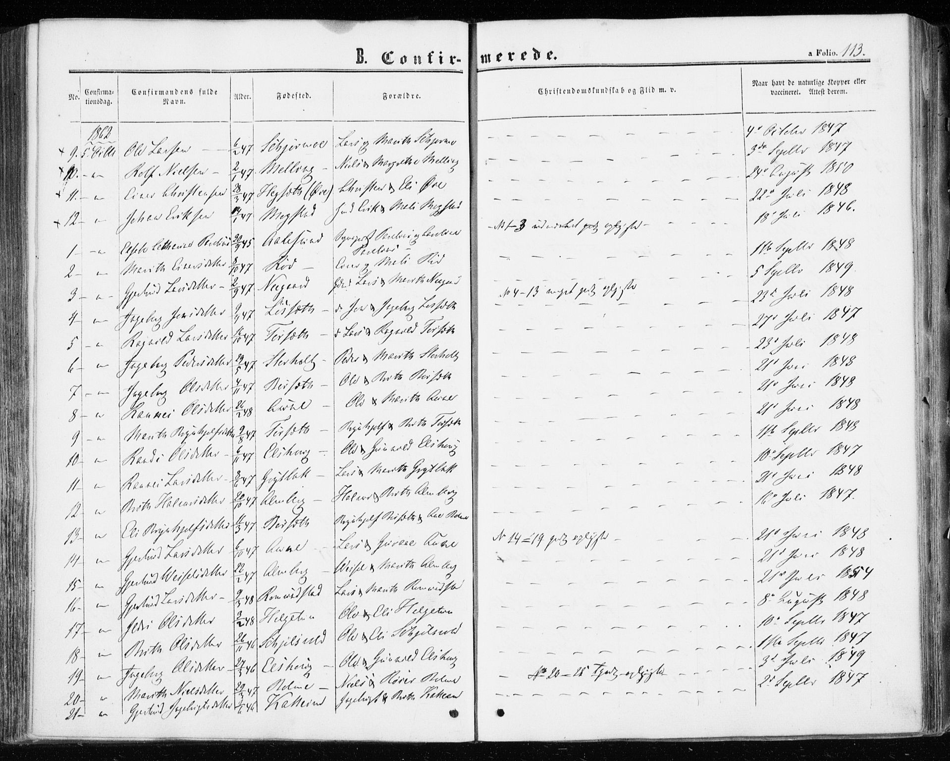 Ministerialprotokoller, klokkerbøker og fødselsregistre - Møre og Romsdal, AV/SAT-A-1454/598/L1067: Parish register (official) no. 598A01, 1858-1871, p. 113